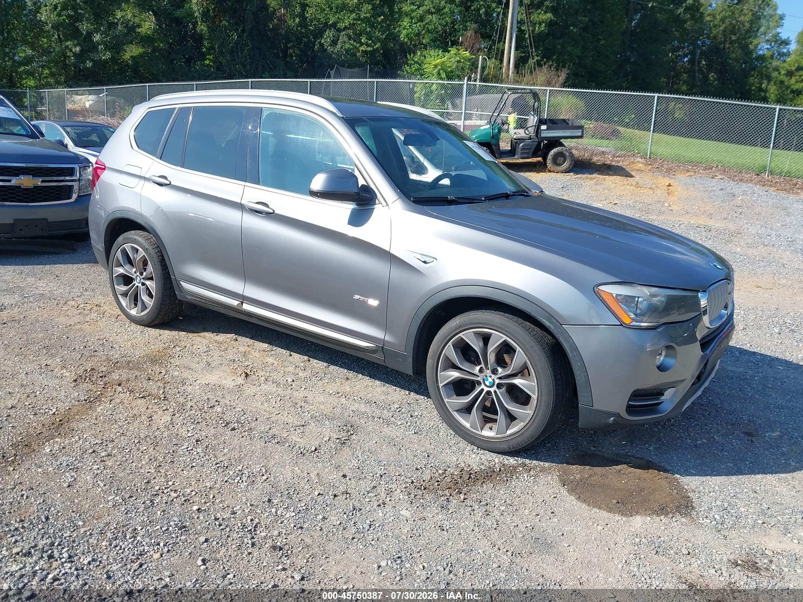 2015 Bmw X3 Sdrive28i Gray vin: 5UXWZ7C5XF0F75720