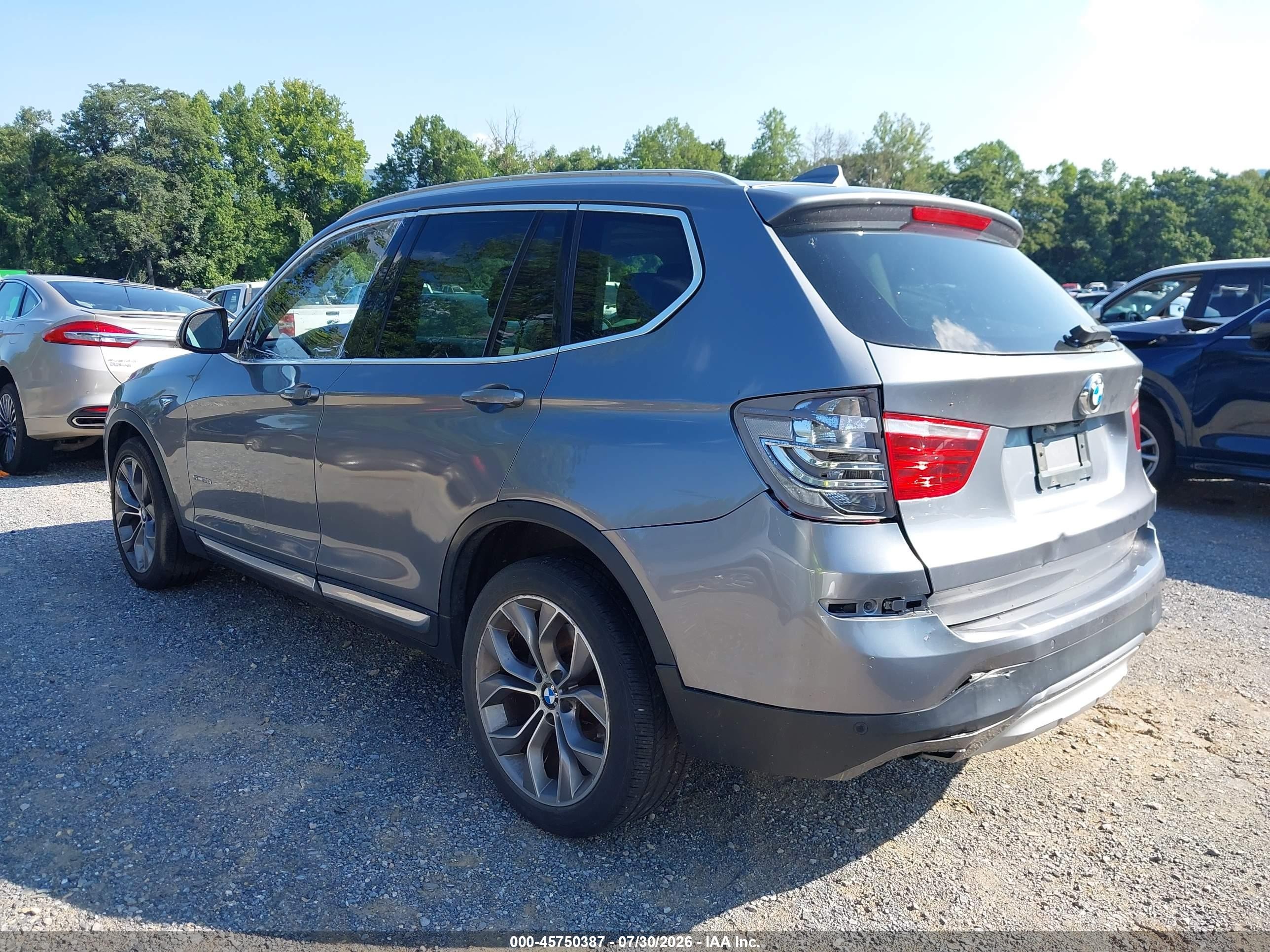 2015 Bmw X3 Sdrive28i Gray vin: 5UXWZ7C5XF0F75720