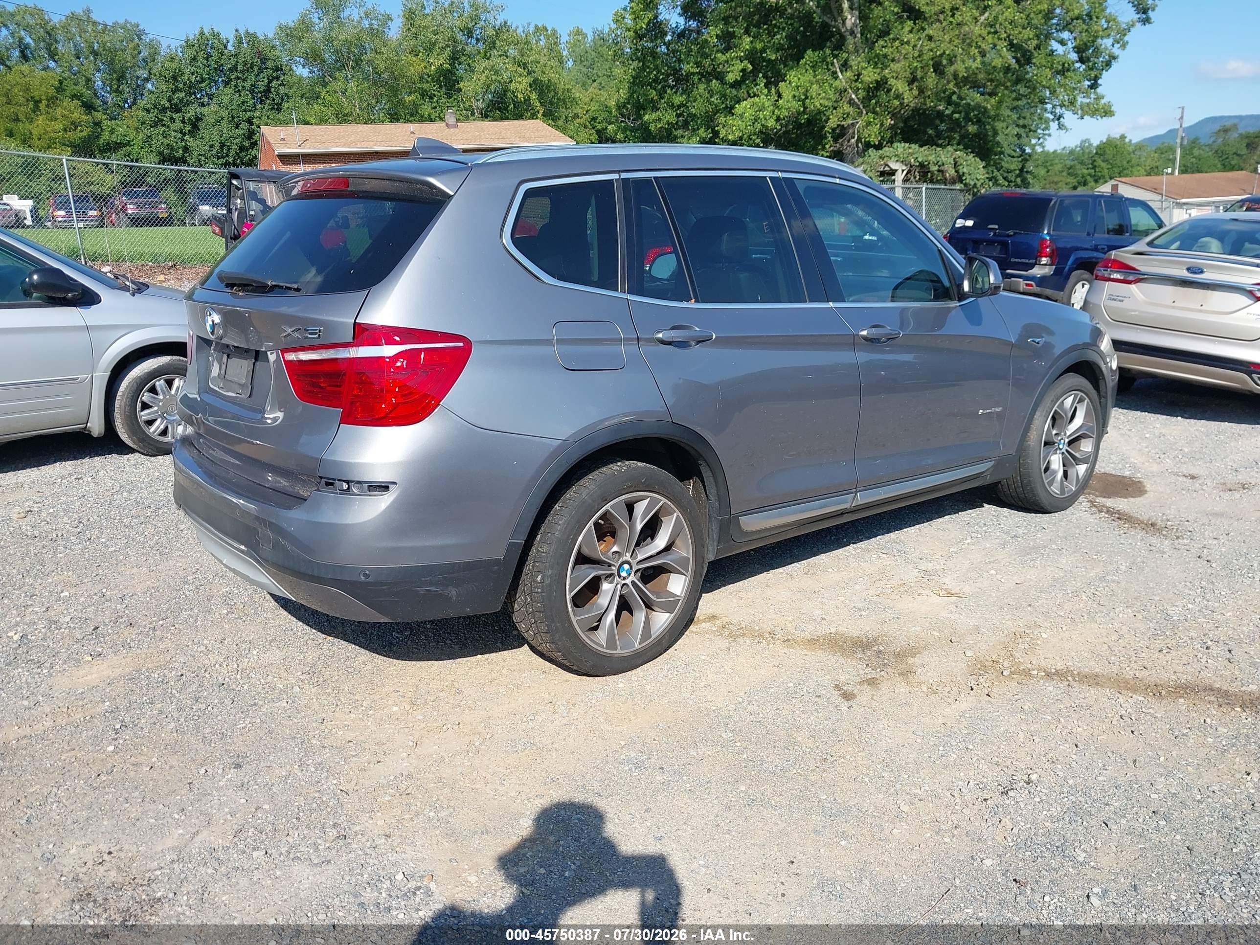 2015 Bmw X3 Sdrive28i Gray vin: 5UXWZ7C5XF0F75720