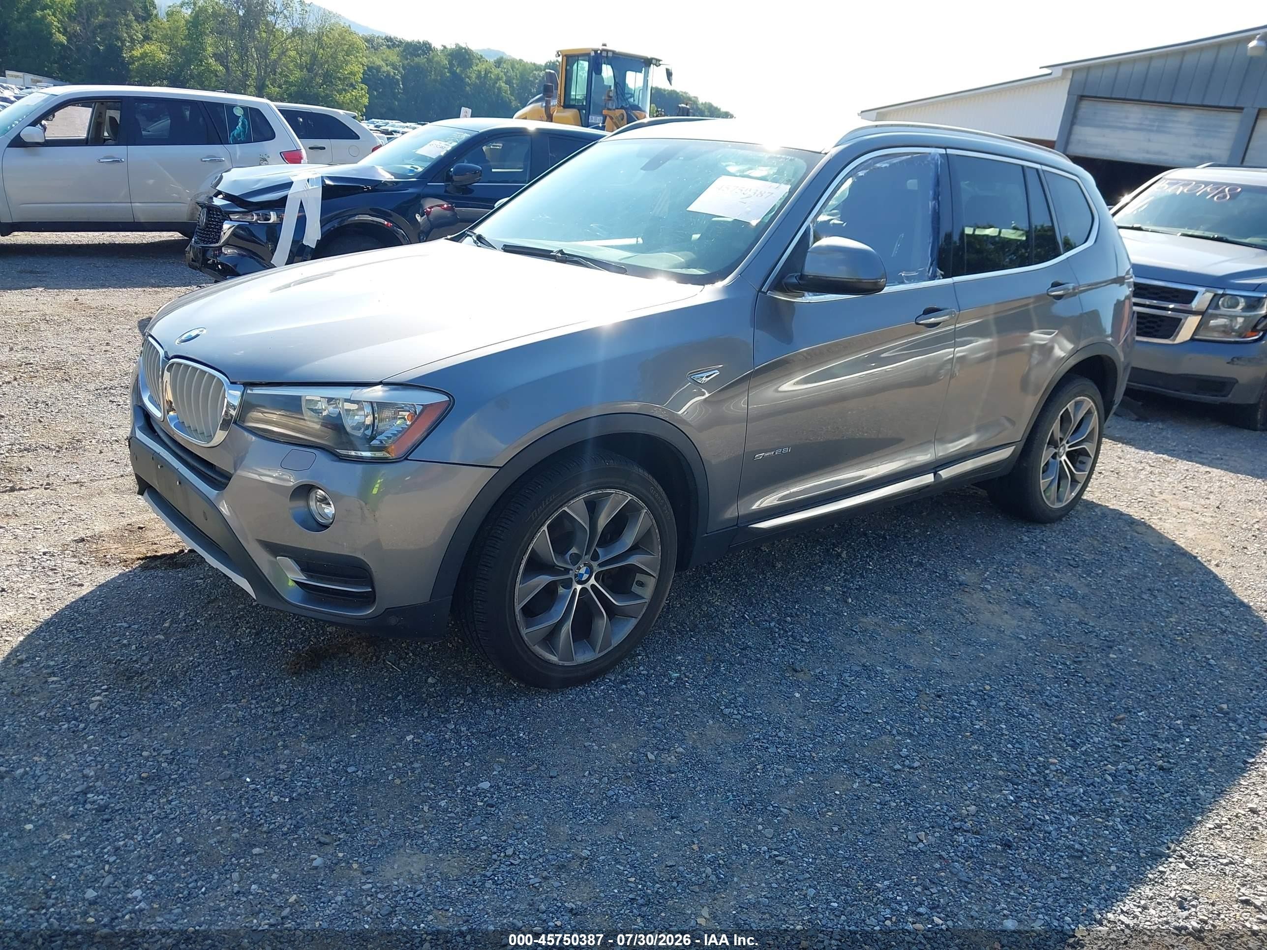2015 Bmw X3 Sdrive28i Gray vin: 5UXWZ7C5XF0F75720