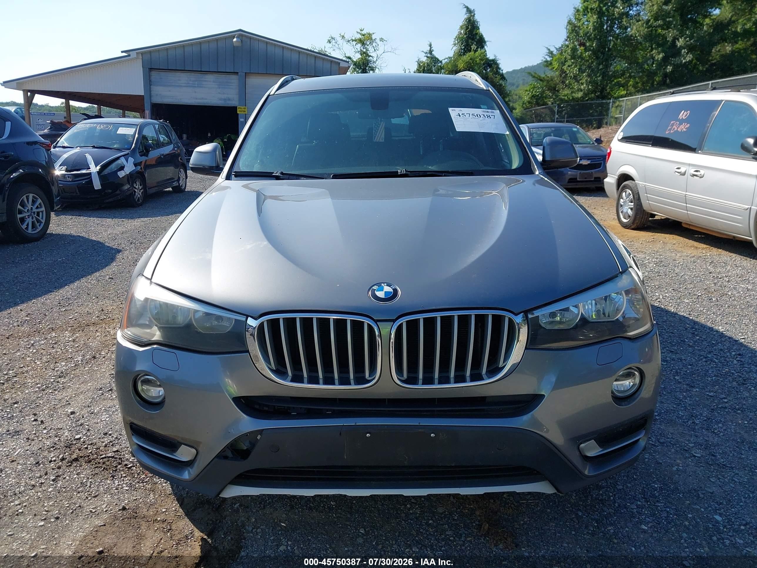 2015 Bmw X3 Sdrive28i Gray vin: 5UXWZ7C5XF0F75720