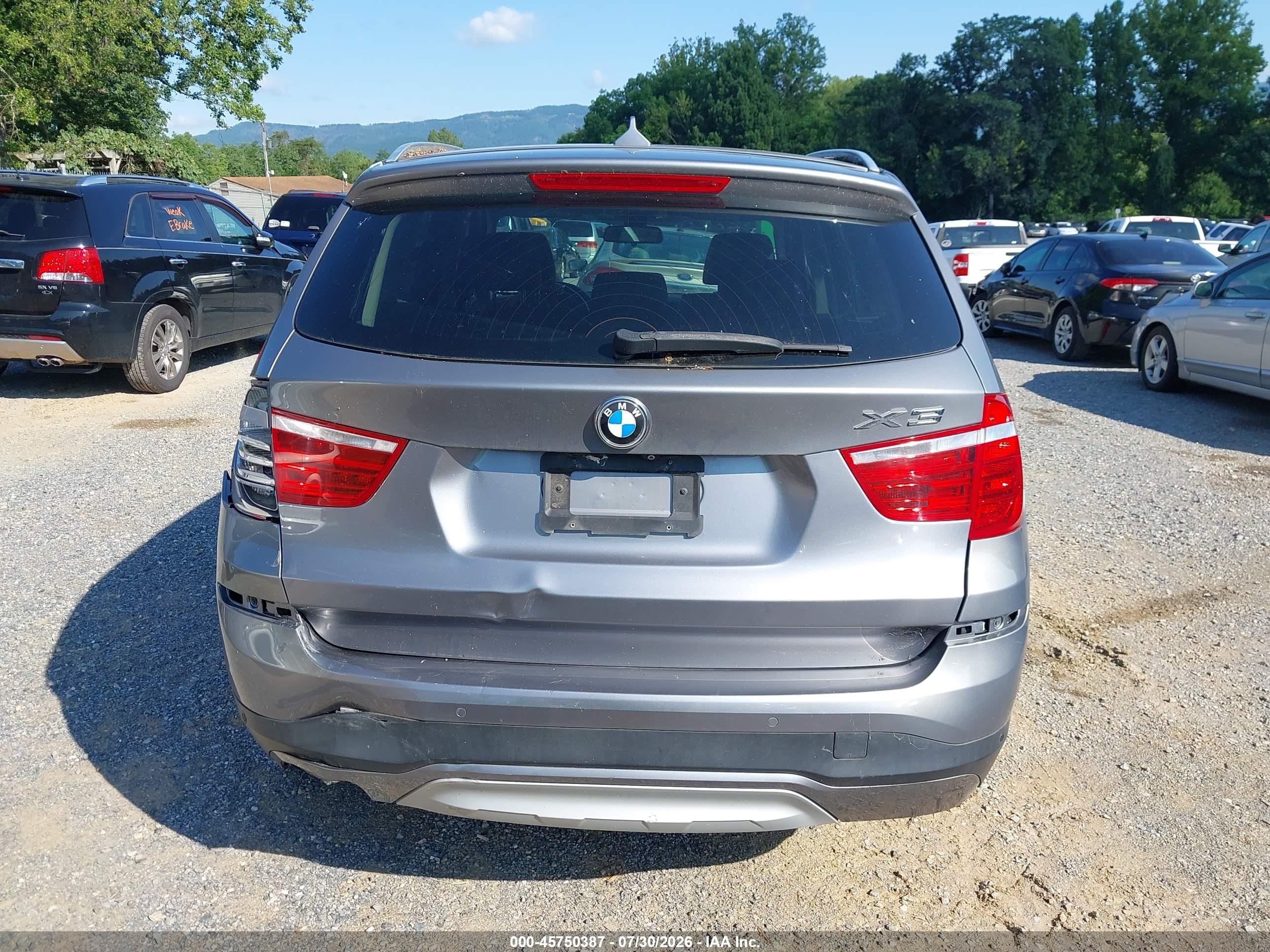 2015 Bmw X3 Sdrive28i Gray vin: 5UXWZ7C5XF0F75720