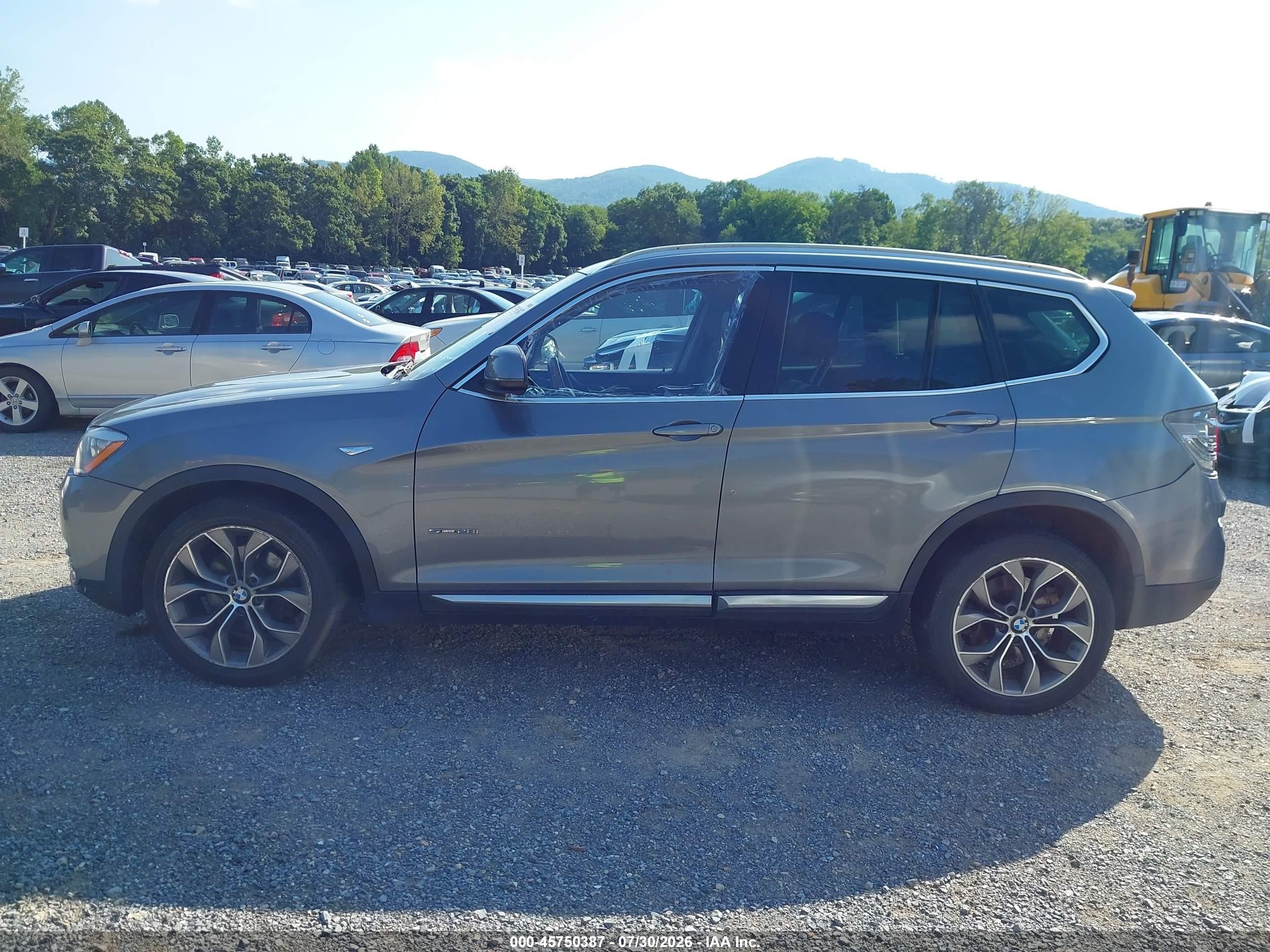2015 Bmw X3 Sdrive28i Gray vin: 5UXWZ7C5XF0F75720