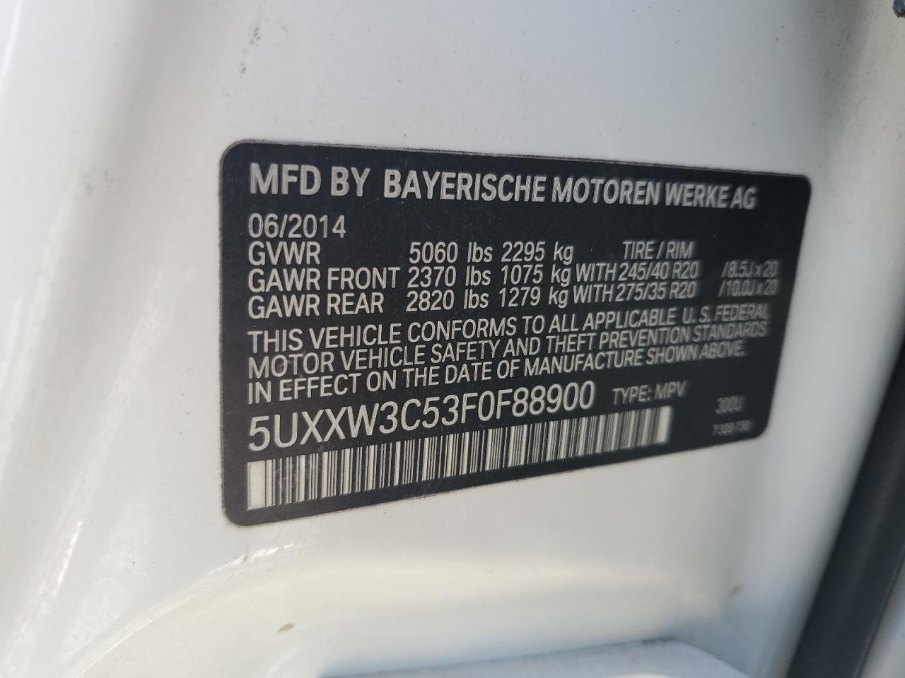 2015 Bmw Motorrad X4 Xdrive28i White vin: 5UXXW3C53F0F88900