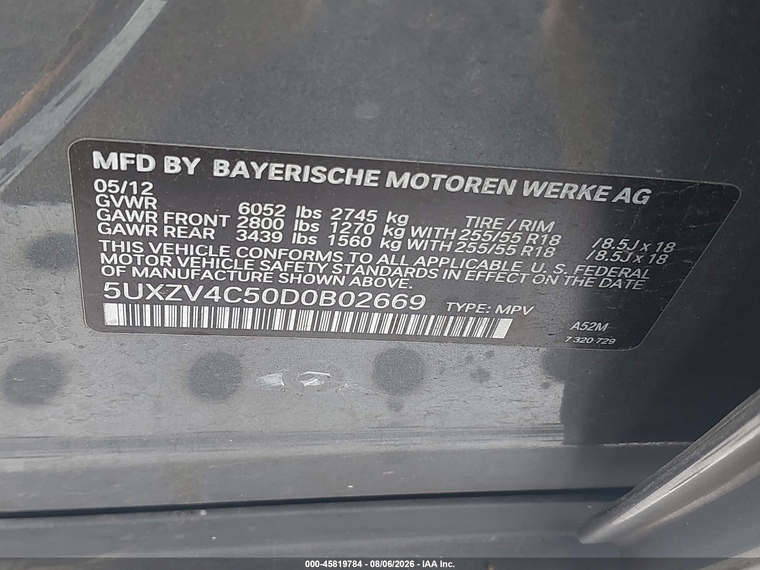 2013 Bmw X5 Xdrive35i/xdrive35i Premium/xdrive35i Sport Activity Black vin: 5UXZV4C50D0B02669