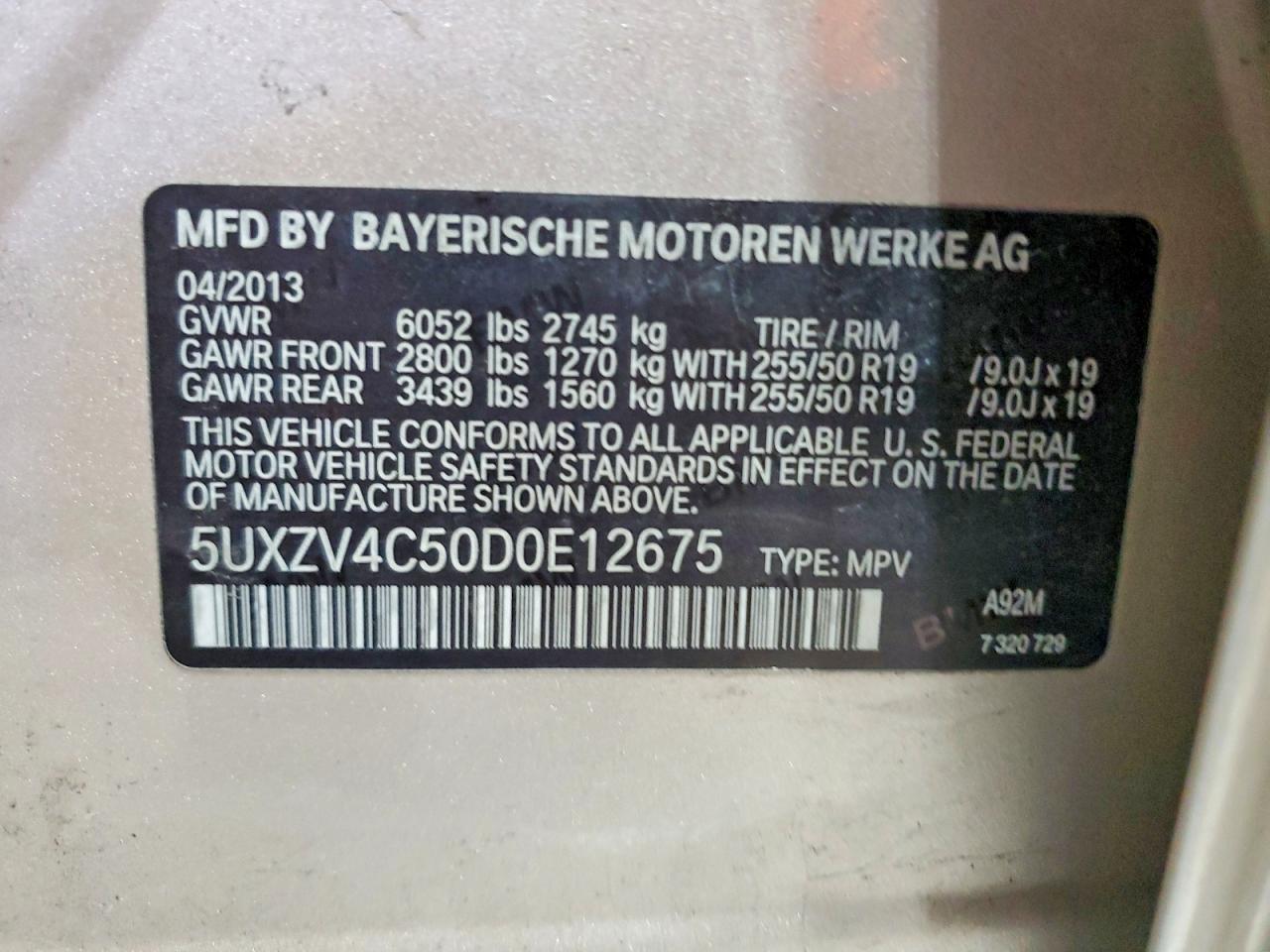 2013 Bmw X5 Xdrive35i Tan vin: 5UXZV4C50D0E12675