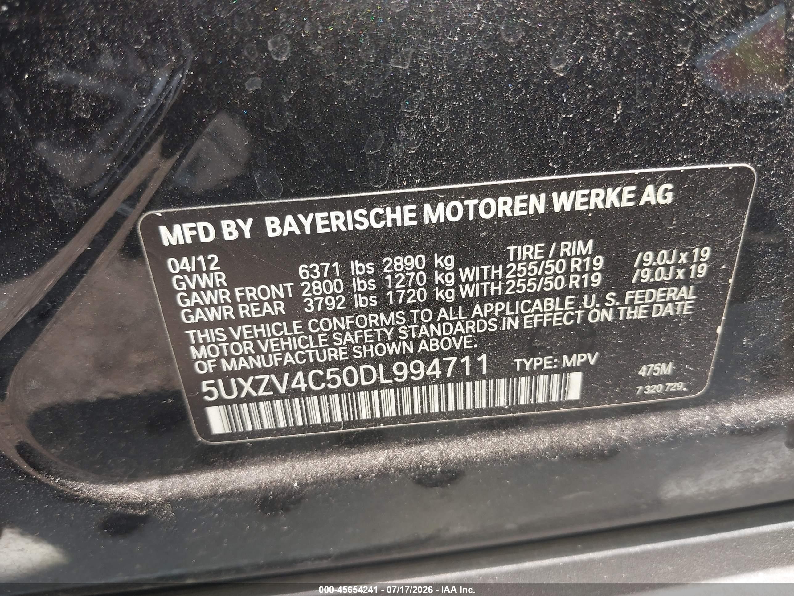 2013 Bmw X5 Xdrive35i/xdrive35i Premium/xdrive35i Sport Activity Black vin: 5UXZV4C50DL994711
