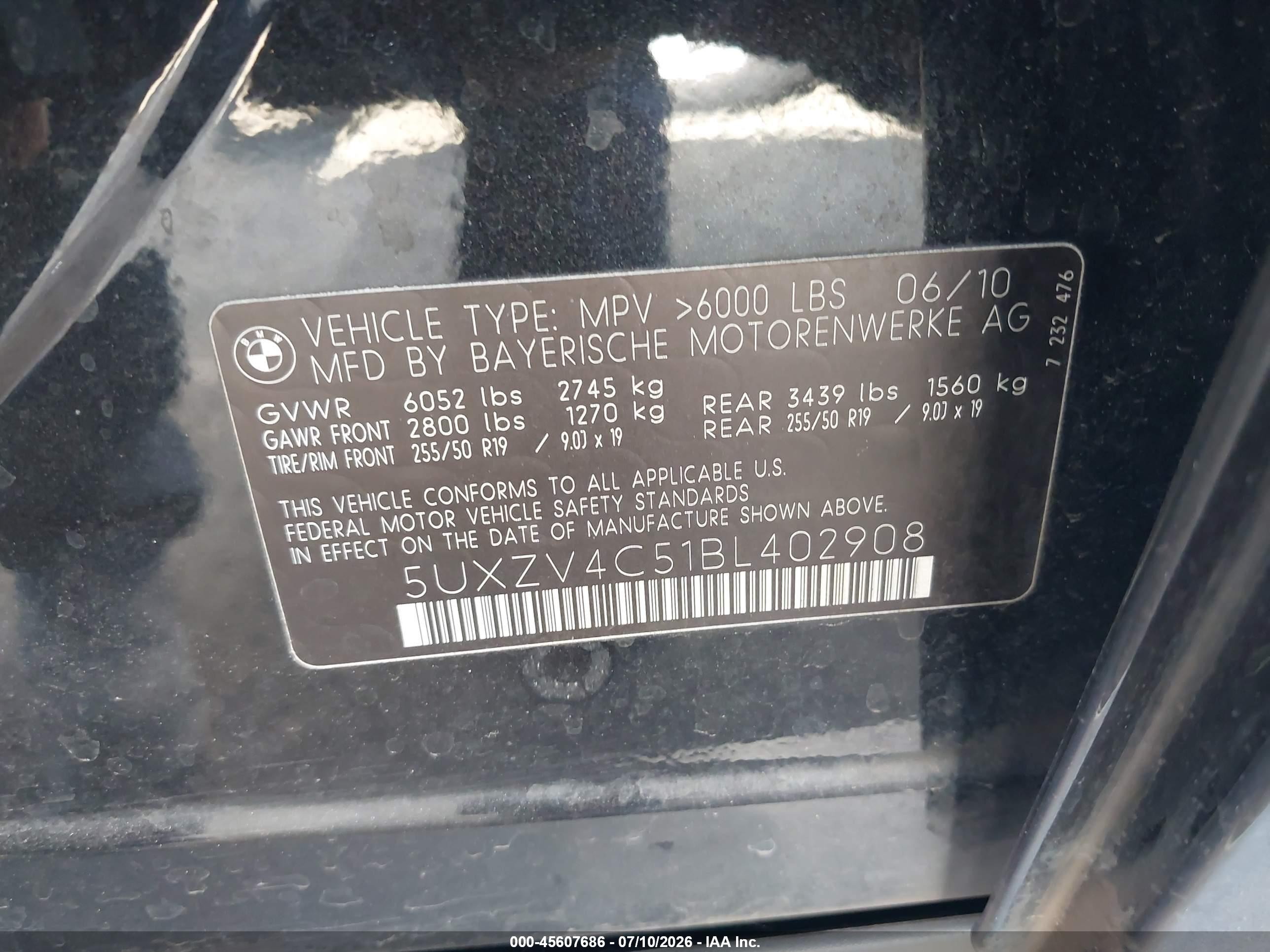 2011 Bmw X5 Xdrive35i/xdrive35i Premium/xdrive35i Sport Activity Black vin: 5UXZV4C51BL402908