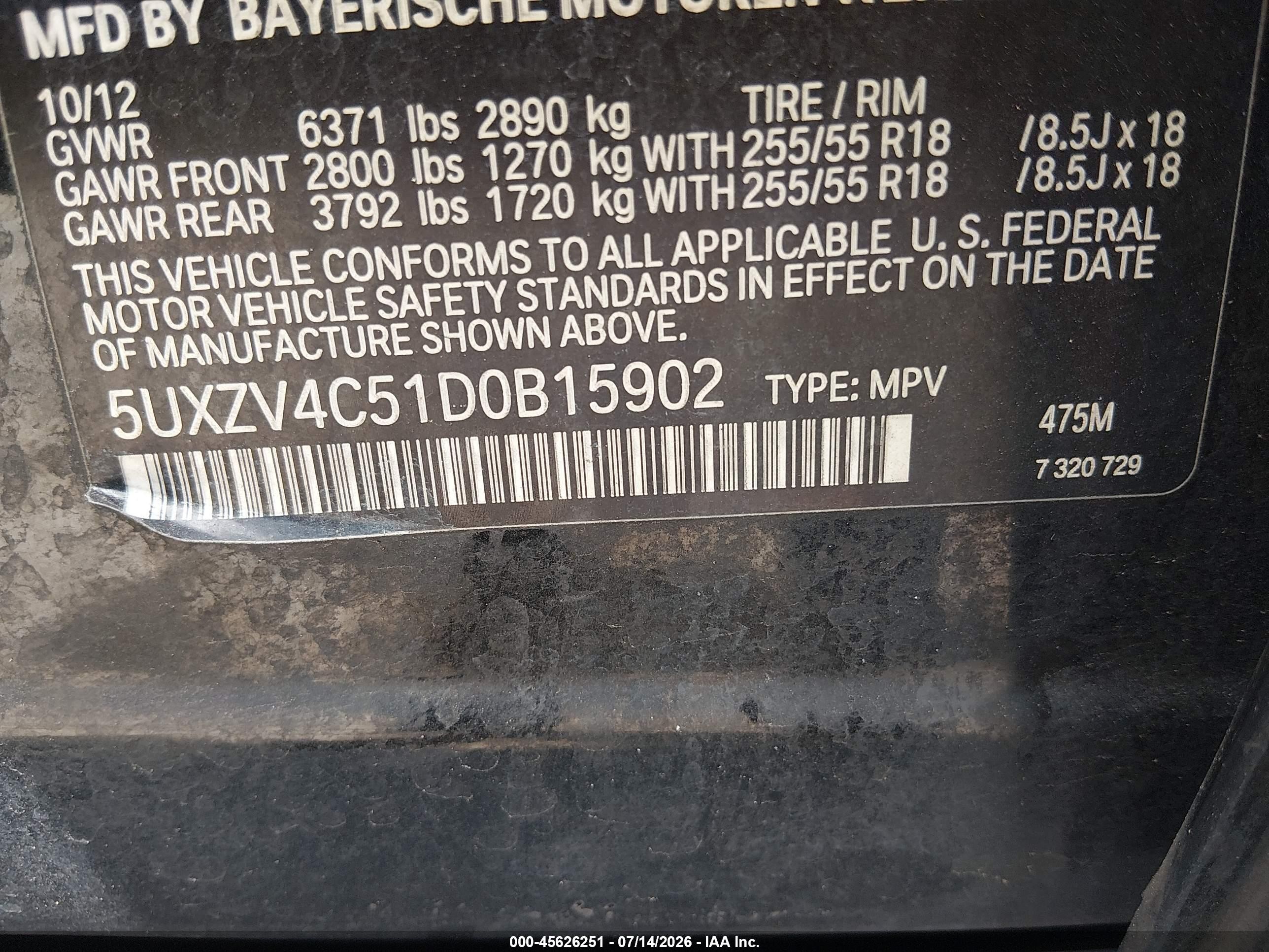 2013 Bmw X5 Xdrive35i/xdrive35i Premium/xdrive35i Sport Activity Black vin: 5UXZV4C51D0B15902