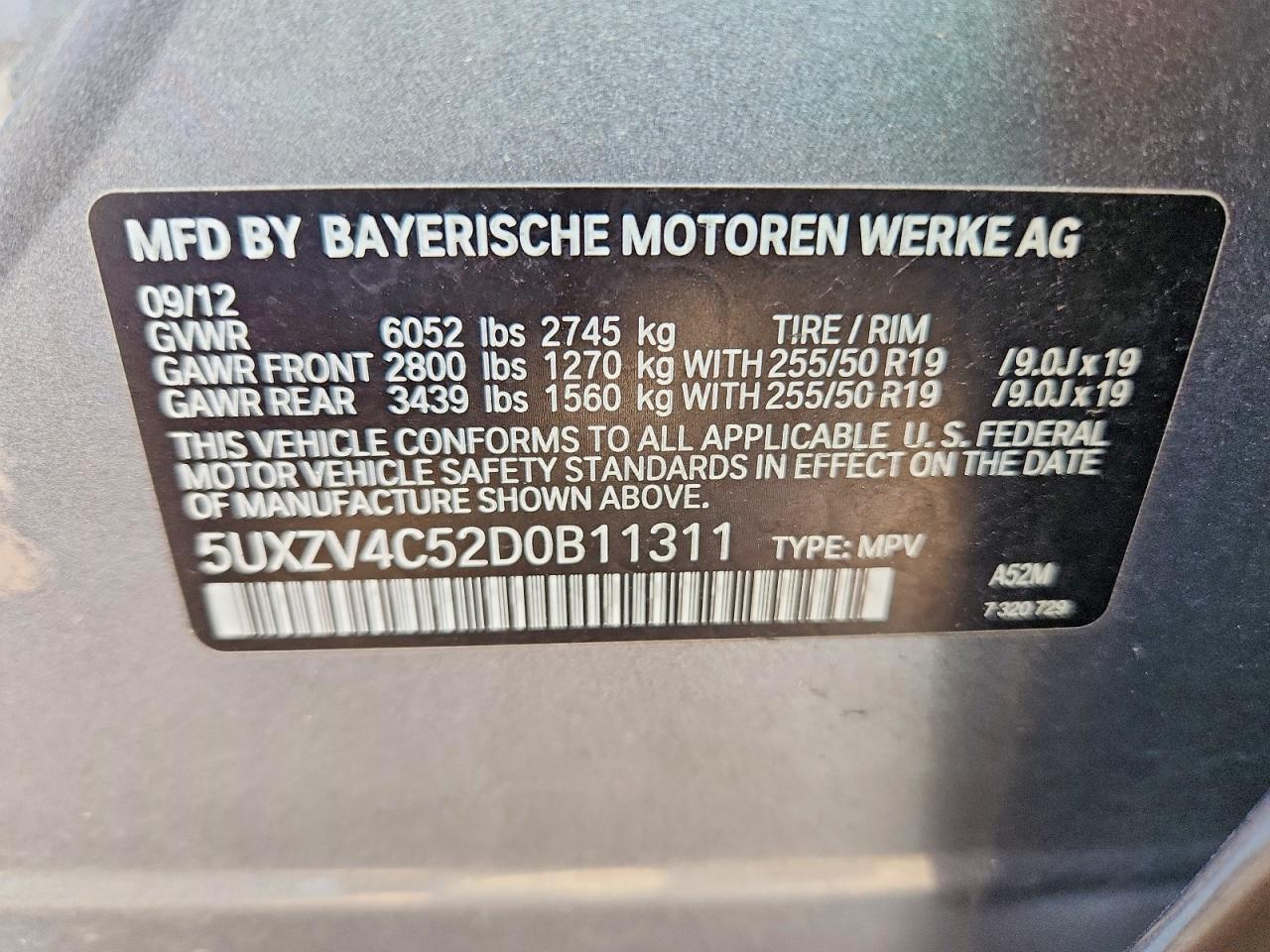 2013 Bmw X5 Xdrive35i Gray vin: 5UXZV4C52D0B11311