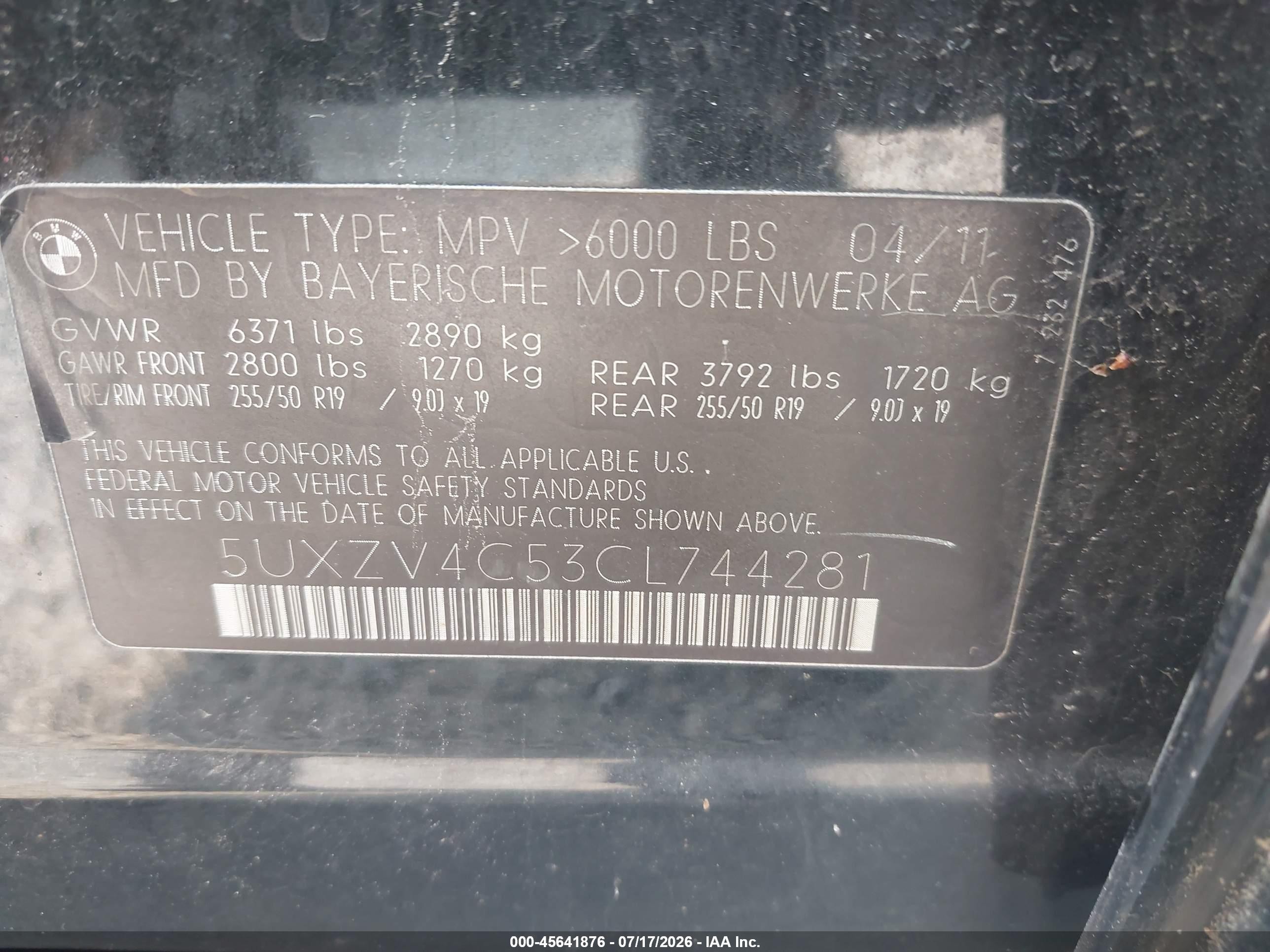 2012 Bmw X5 Xdrive35i/xdrive35i Premium/xdrive35i Sport Activity Черный vin: 5UXZV4C53CL744281