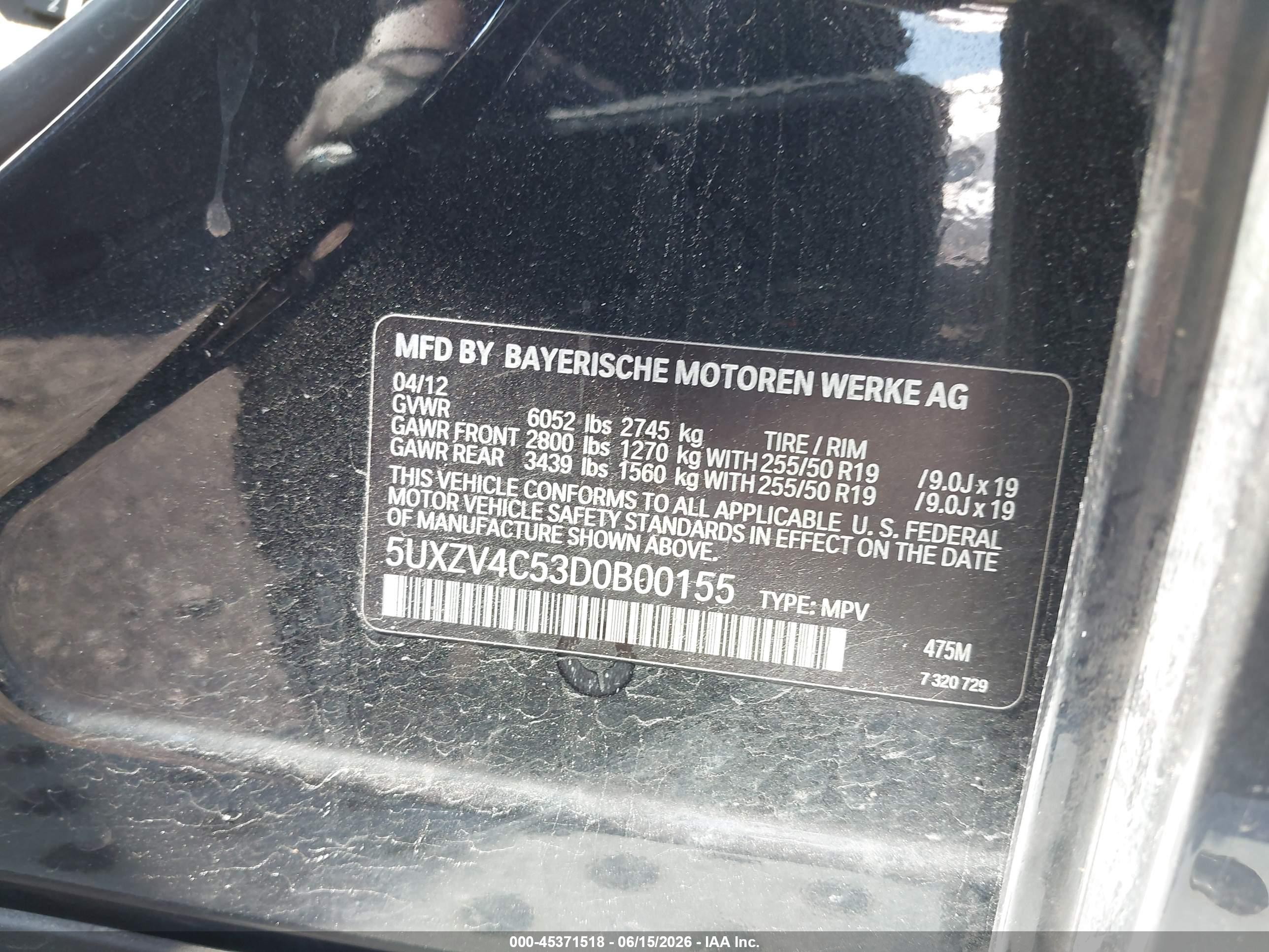 2013 Bmw X5 Xdrive35i/xdrive35i Premium/xdrive35i Sport Activity Black vin: 5UXZV4C53D0B00155