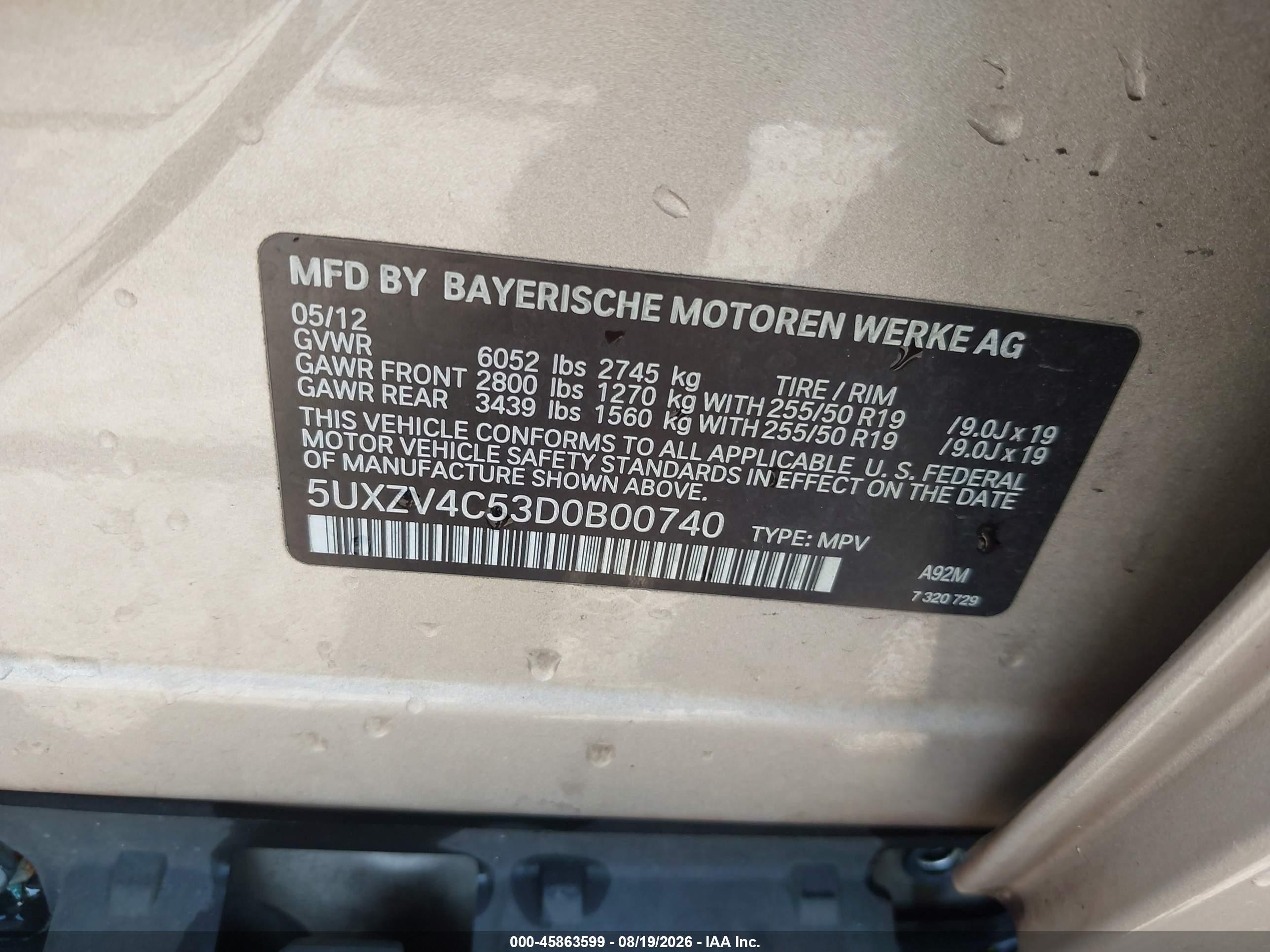 2013 Bmw X5 Xdrive35i/xdrive35i Premium/xdrive35i Sport Activity Beige vin: 5UXZV4C53D0B00740