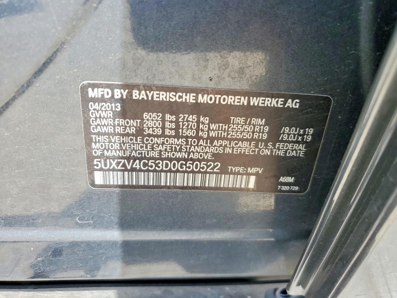 2013 Bmw X5 Xdrive35i Gray vin: 5UXZV4C53D0G50522