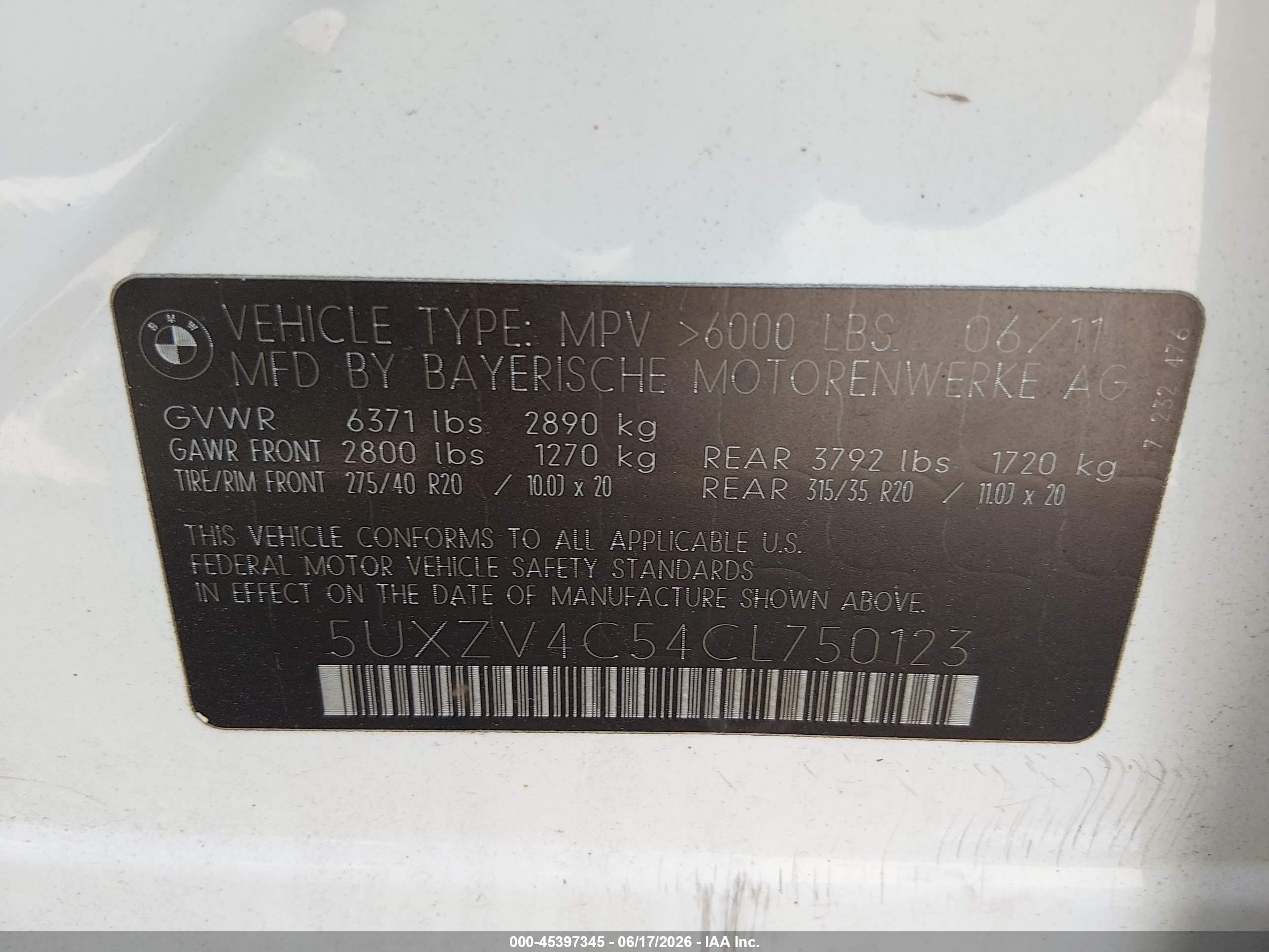 2012 Bmw X5 Xdrive35i/xdrive35i Premium/xdrive35i Sport Activity White vin: 5UXZV4C54CL750123