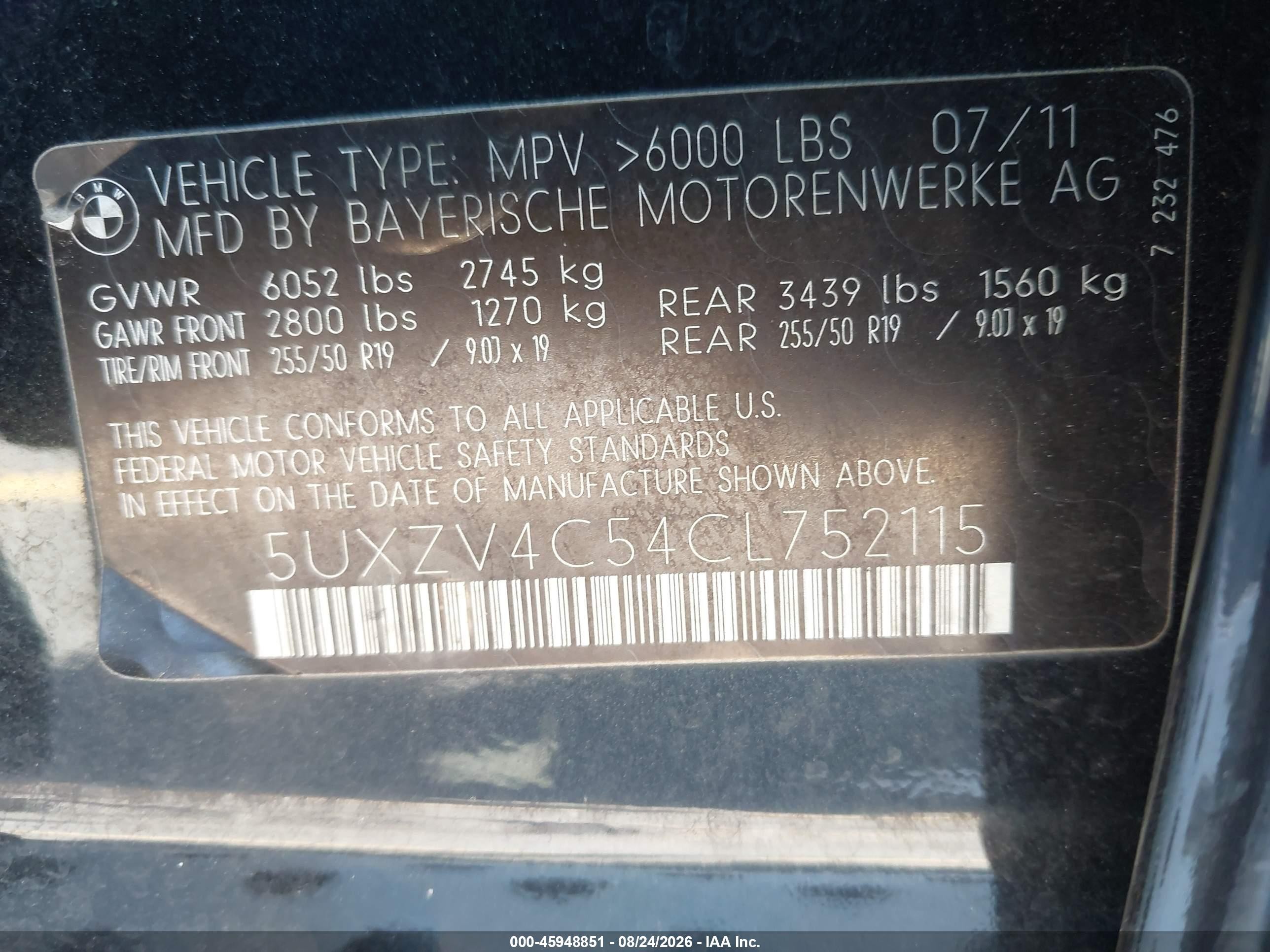 2012 Bmw X5 Xdrive35i/xdrive35i Premium/xdrive35i Sport Activity Black vin: 5UXZV4C54CL752115