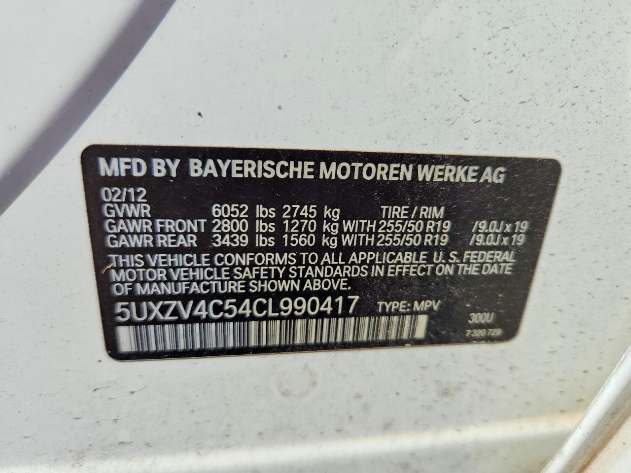 2012 Bmw X5 Xdrive35i White vin: 5UXZV4C54CL990417