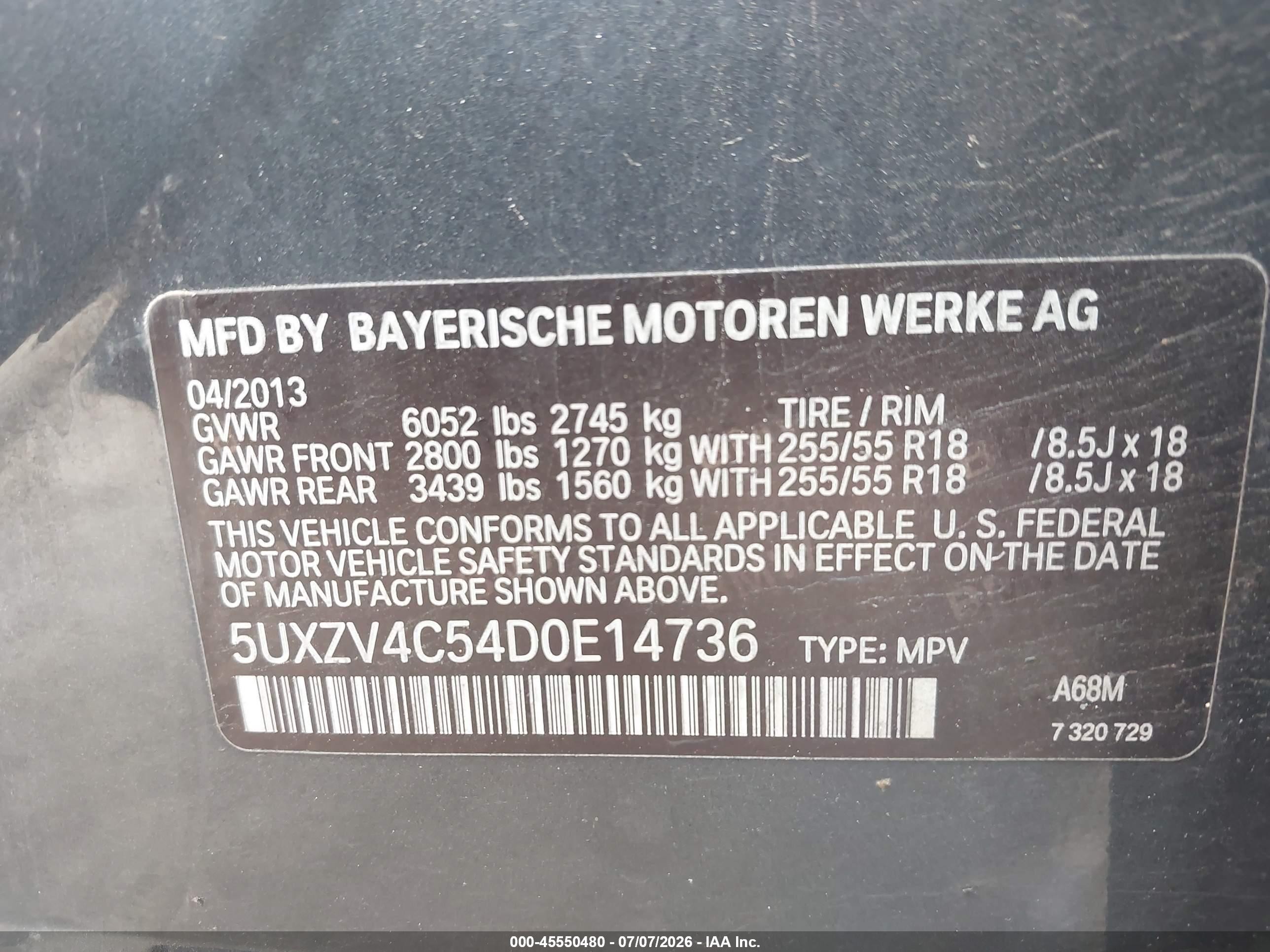 2013 Bmw X5 Xdrive35i/xdrive35i Premium/xdrive35i Sport Activity Light Blue vin: 5UXZV4C54D0E14736