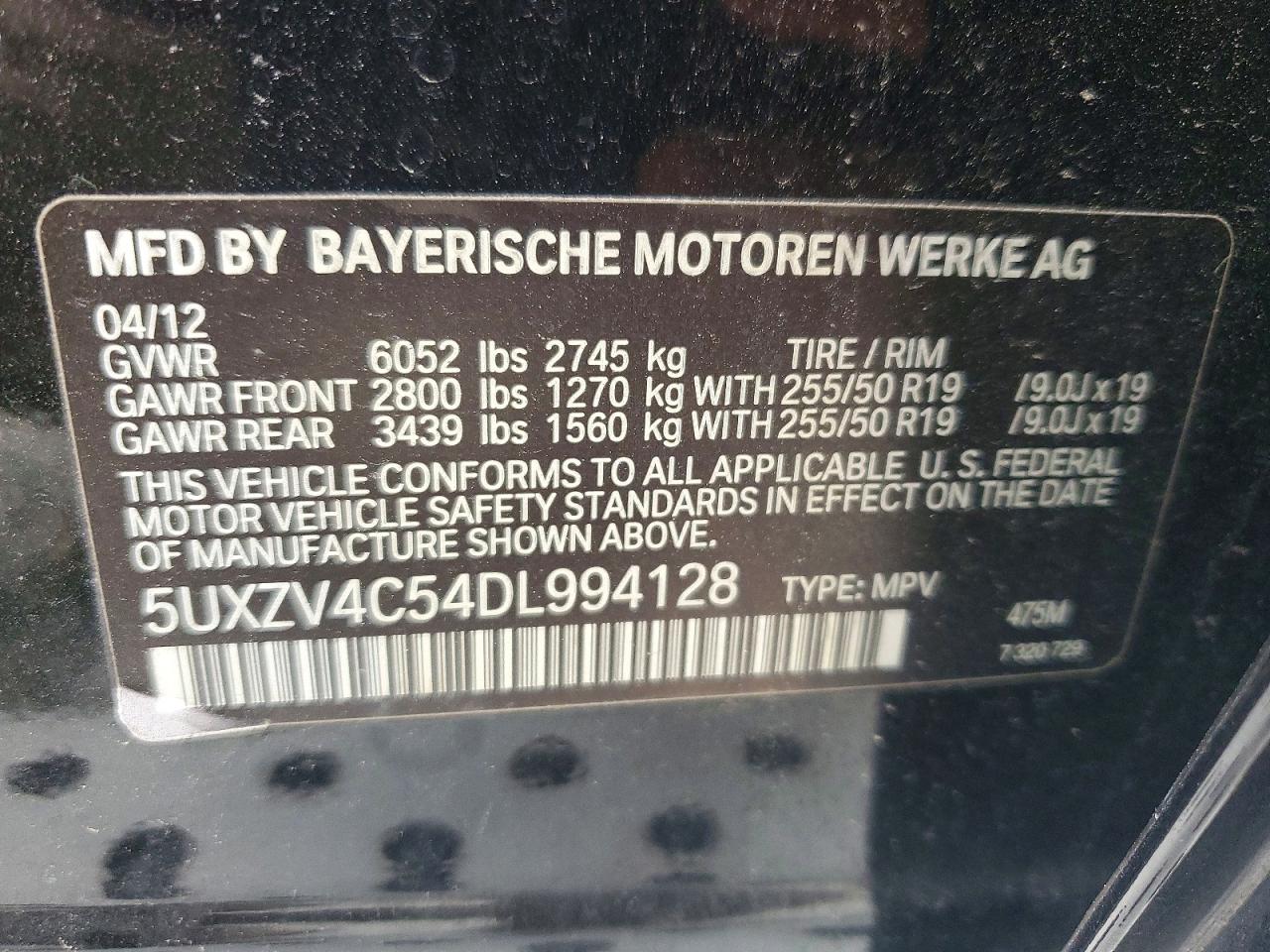 2013 Bmw X5 Xdrive35i Black vin: 5UXZV4C54DL994128