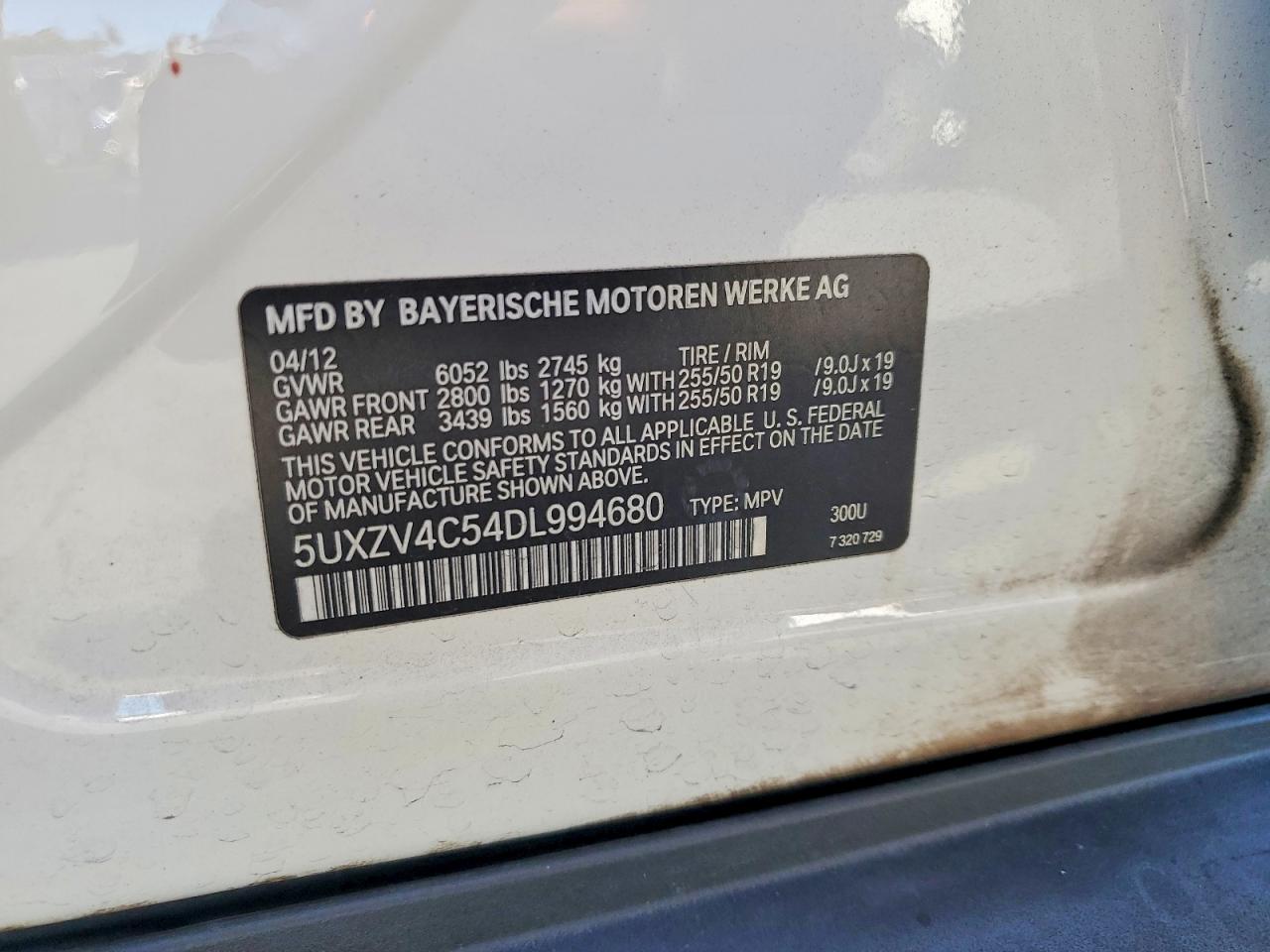 2013 Bmw X5 Xdrive35i White vin: 5UXZV4C54DL994680