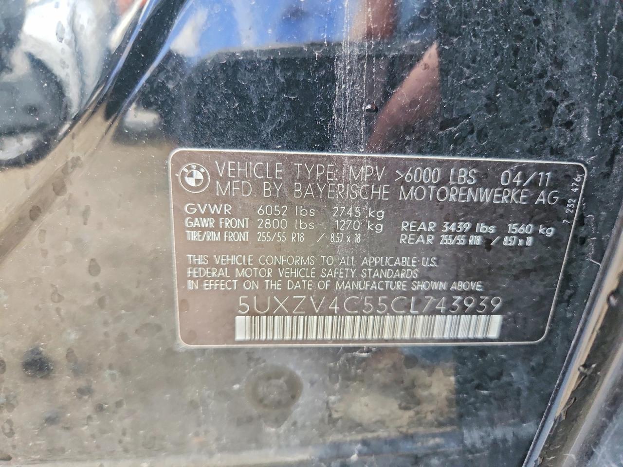 2012 Bmw X5 Xdrive35i Black vin: 5UXZV4C55CL743939