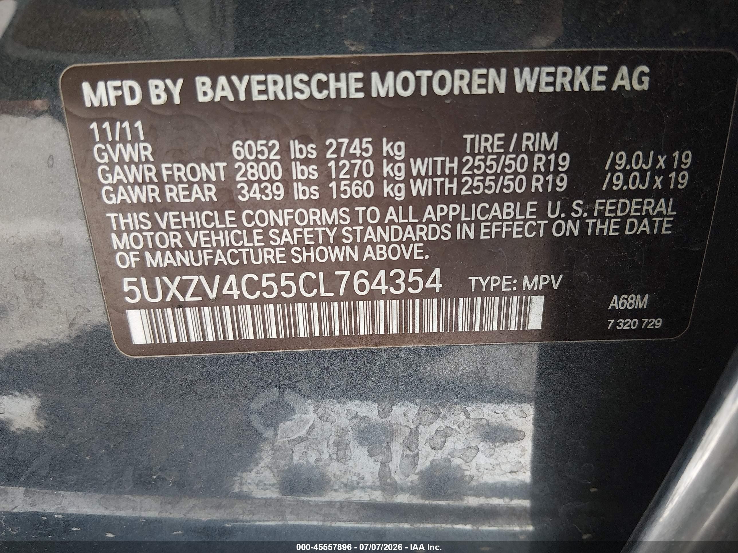 2012 Bmw X5 Xdrive35i/xdrive35i Premium/xdrive35i Sport Activity Gray vin: 5UXZV4C55CL764354
