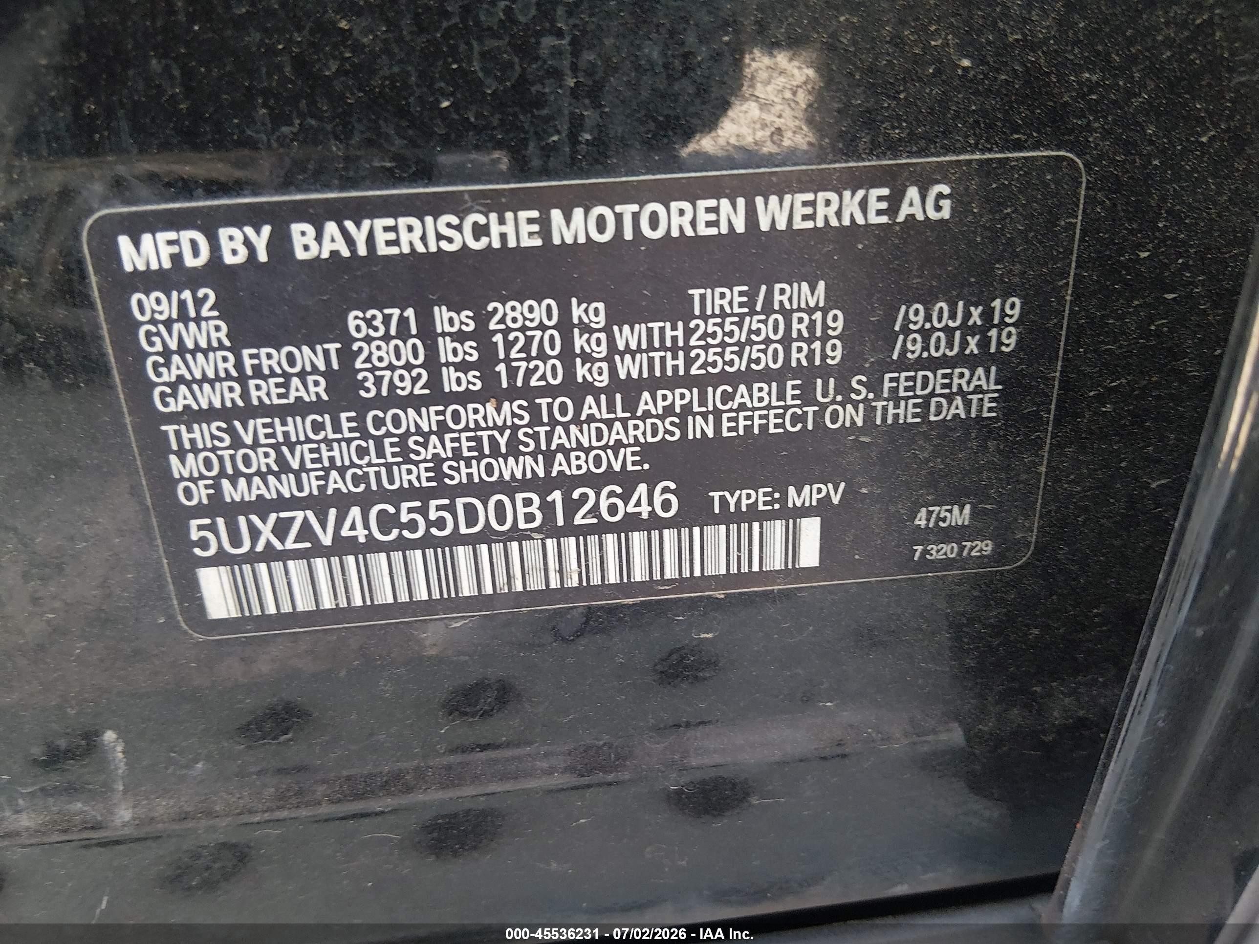 2013 Bmw X5 Xdrive35i/xdrive35i Premium/xdrive35i Sport Activity Black vin: 5UXZV4C55D0B12646