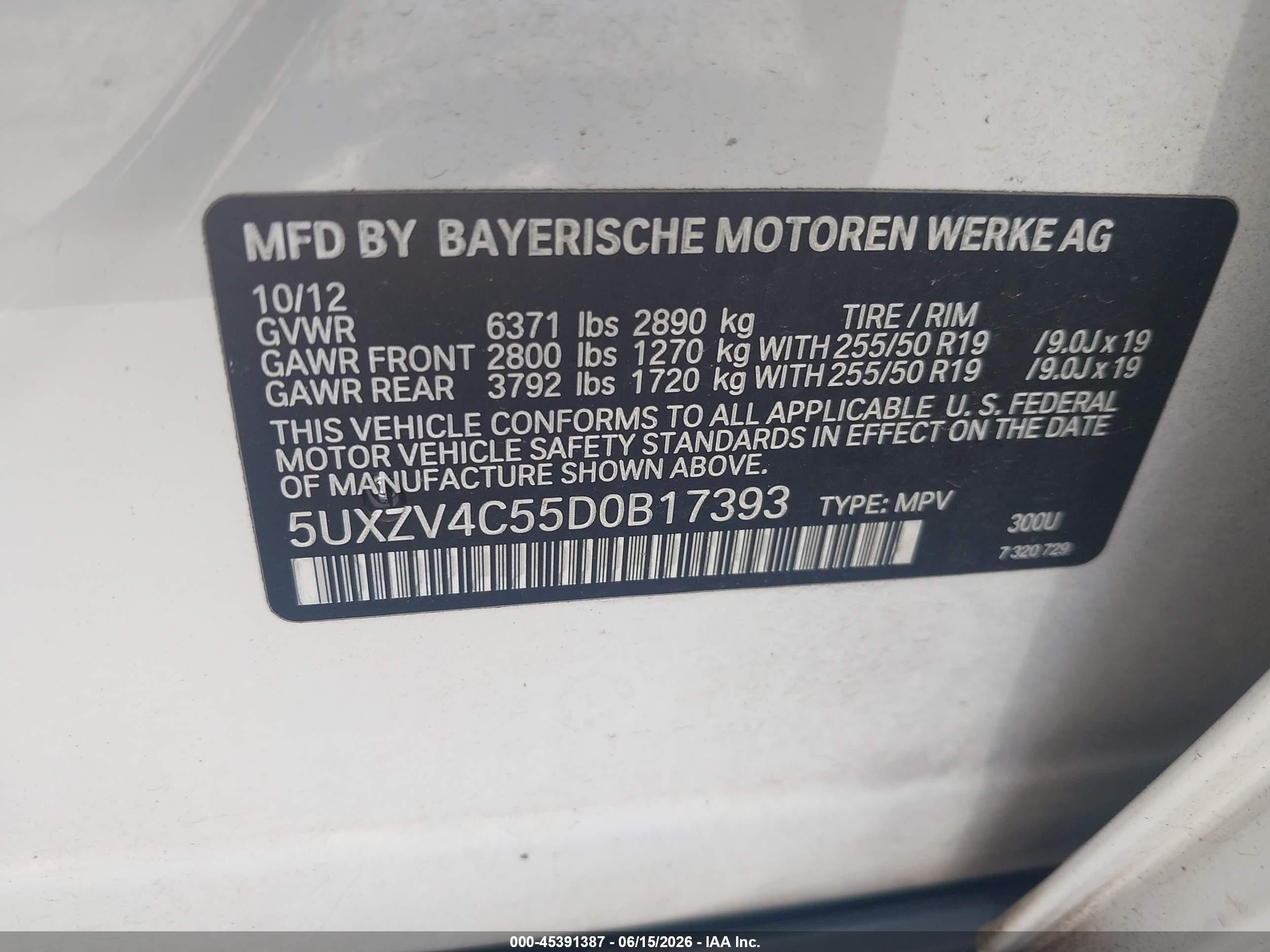 2013 Bmw X5 Xdrive35i/xdrive35i Premium/xdrive35i Sport Activity White vin: 5UXZV4C55D0B17393