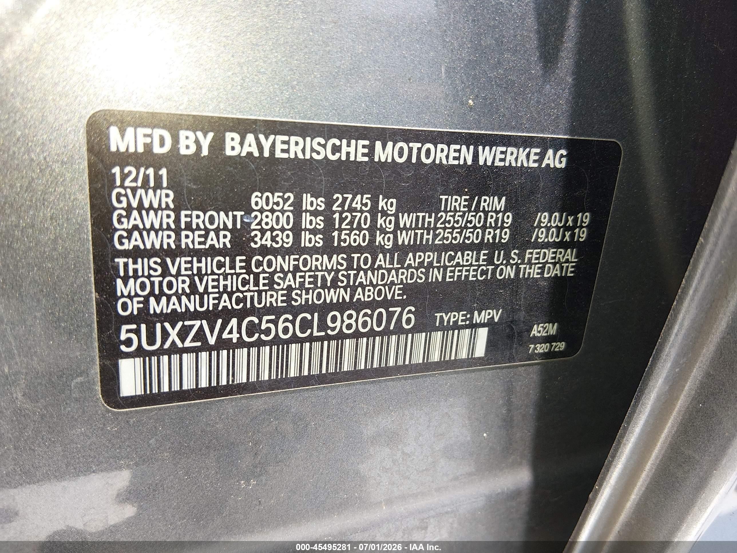 2012 Bmw X5   Gray vin: 5UXZV4C56CL986076