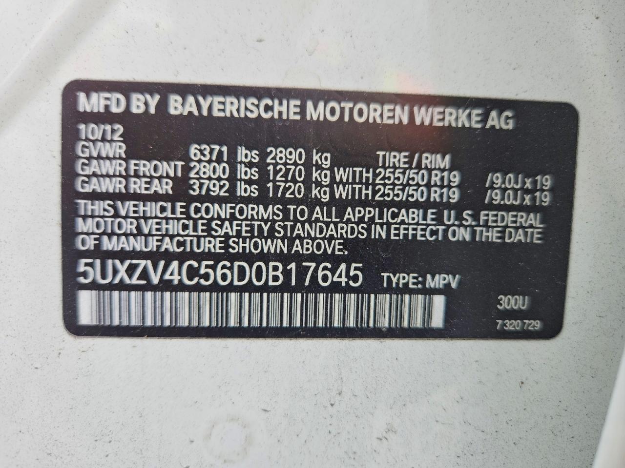 2013 Bmw X5 Xdrive35i White vin: 5UXZV4C56D0B17645