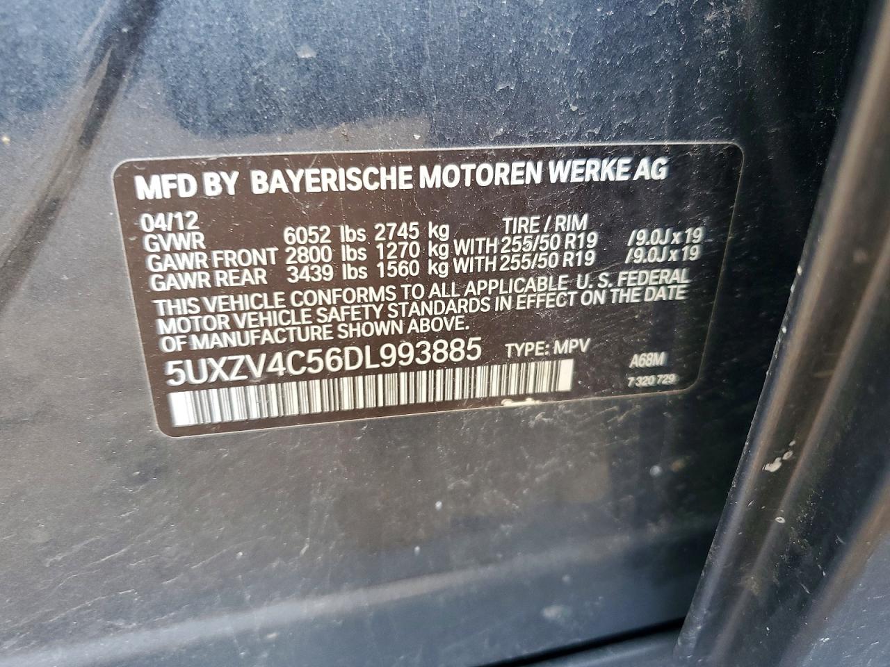 2013 Bmw X5 Xdrive35i Серый vin: 5UXZV4C56DL993885