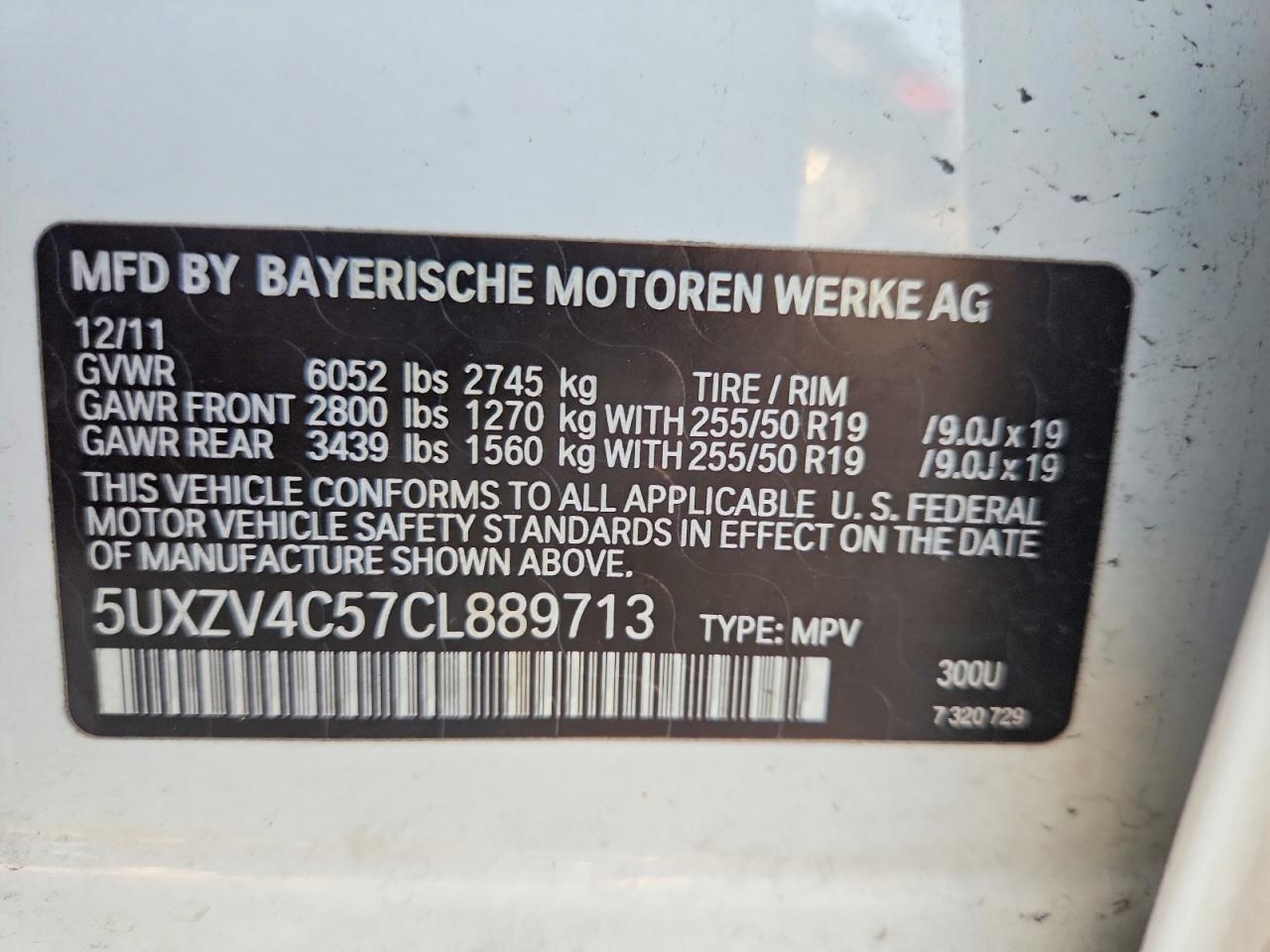 2012 Bmw X5 Xdrive35i White vin: 5UXZV4C57CL889713