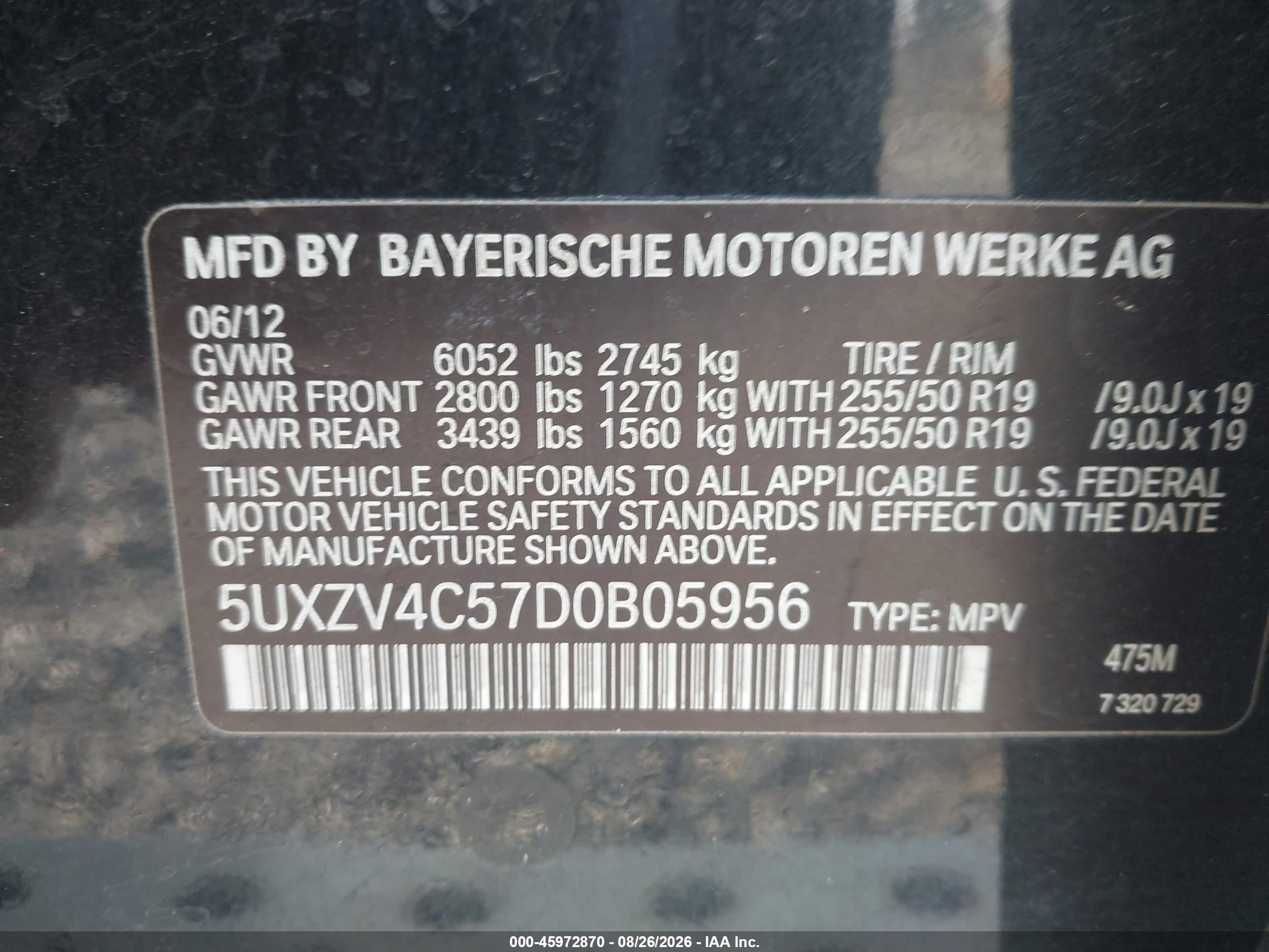2013 Bmw X5 Xdrive35i/xdrive35i Premium/xdrive35i Sport Activity Черный vin: 5UXZV4C57D0B05956