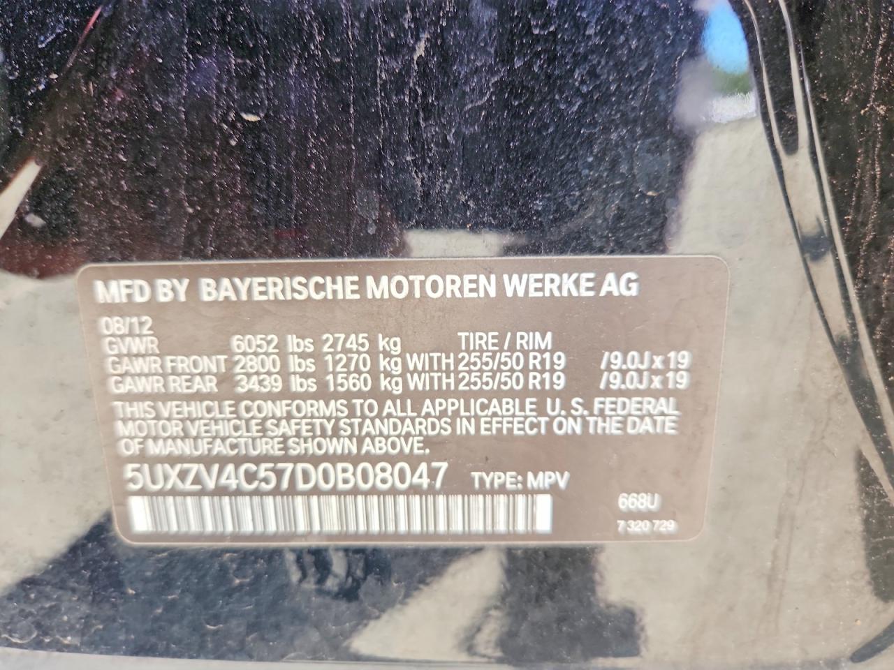 2013 Bmw X5 Xdrive35i Black vin: 5UXZV4C57D0B08047