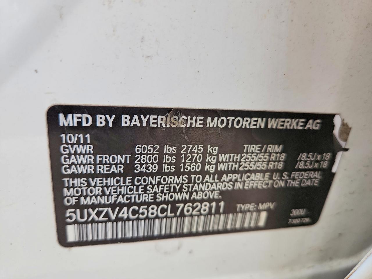 2012 Bmw X5 Xdrive35i White vin: 5UXZV4C58CL762811