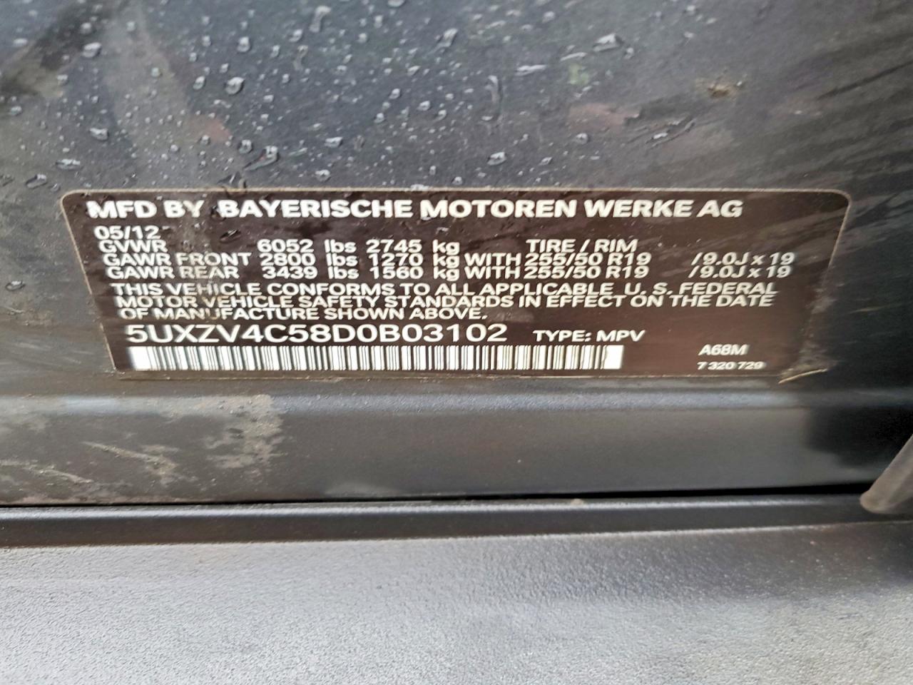 2013 Bmw X5 Xdrive35i Gray vin: 5UXZV4C58D0B03102