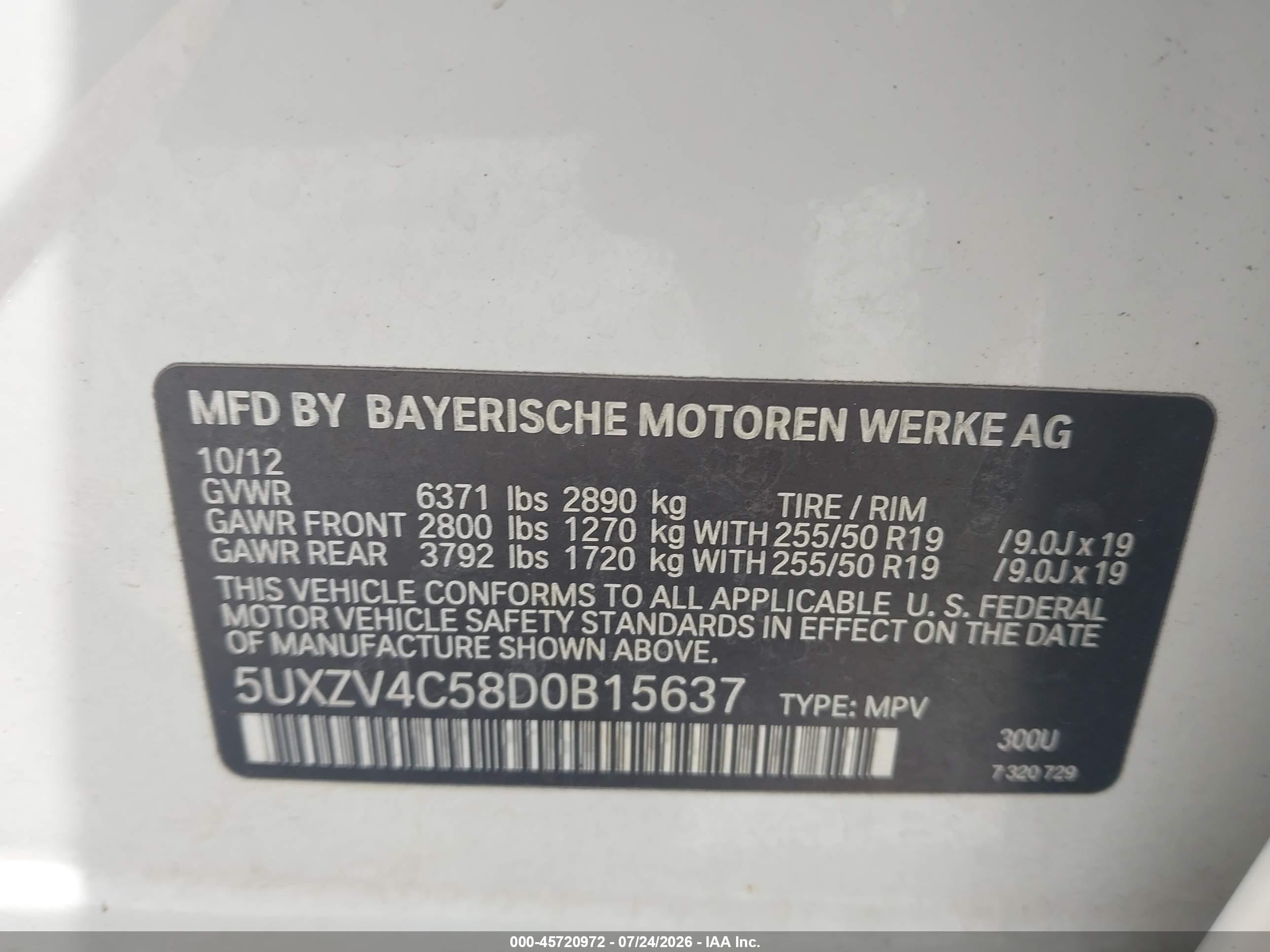 2013 Bmw X5 Xdrive35i/xdrive35i Premium/xdrive35i Sport Activity White vin: 5UXZV4C58D0B15637