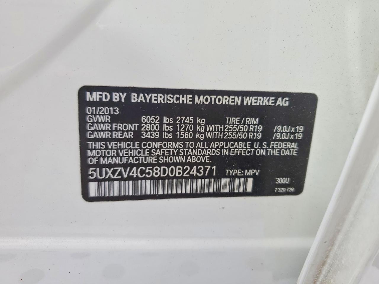 2013 Bmw X5 Xdrive35i White vin: 5UXZV4C58D0B24371