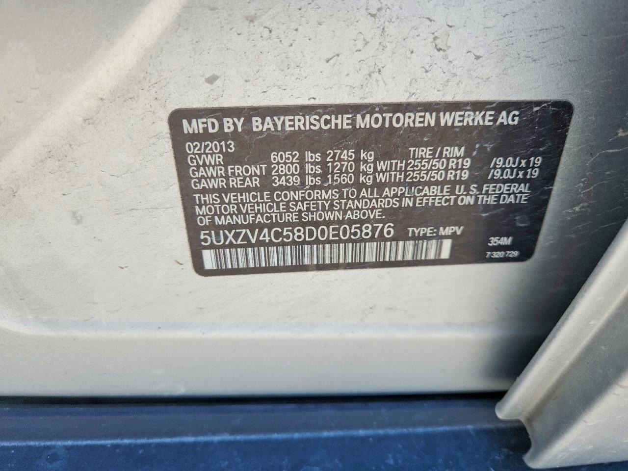 2013 Bmw X5 Xdrive35i Gray vin: 5UXZV4C58D0E05876