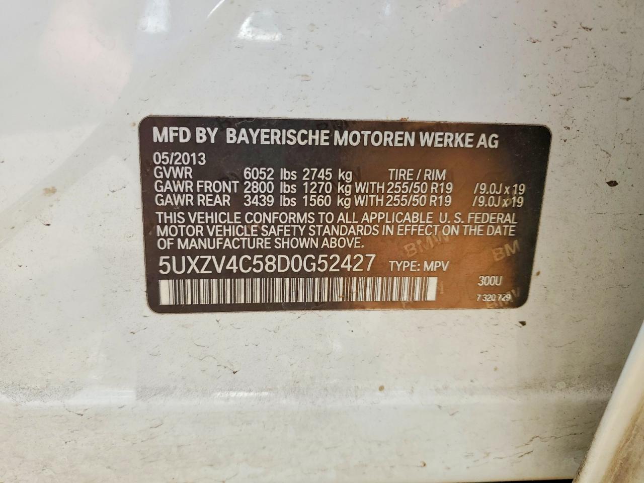 2013 Bmw X5 Xdrive35i White vin: 5UXZV4C58D0G52427