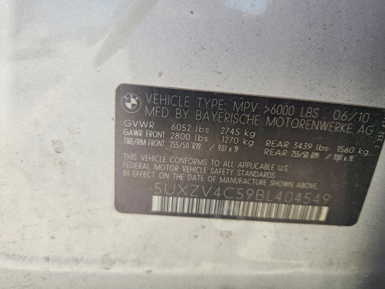 2011 Bmw X5 Xdrive35i Серебряный vin: 5UXZV4C59BL404549