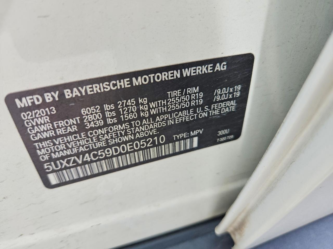2013 Bmw X5 Xdrive35i Белый vin: 5UXZV4C59D0E05210