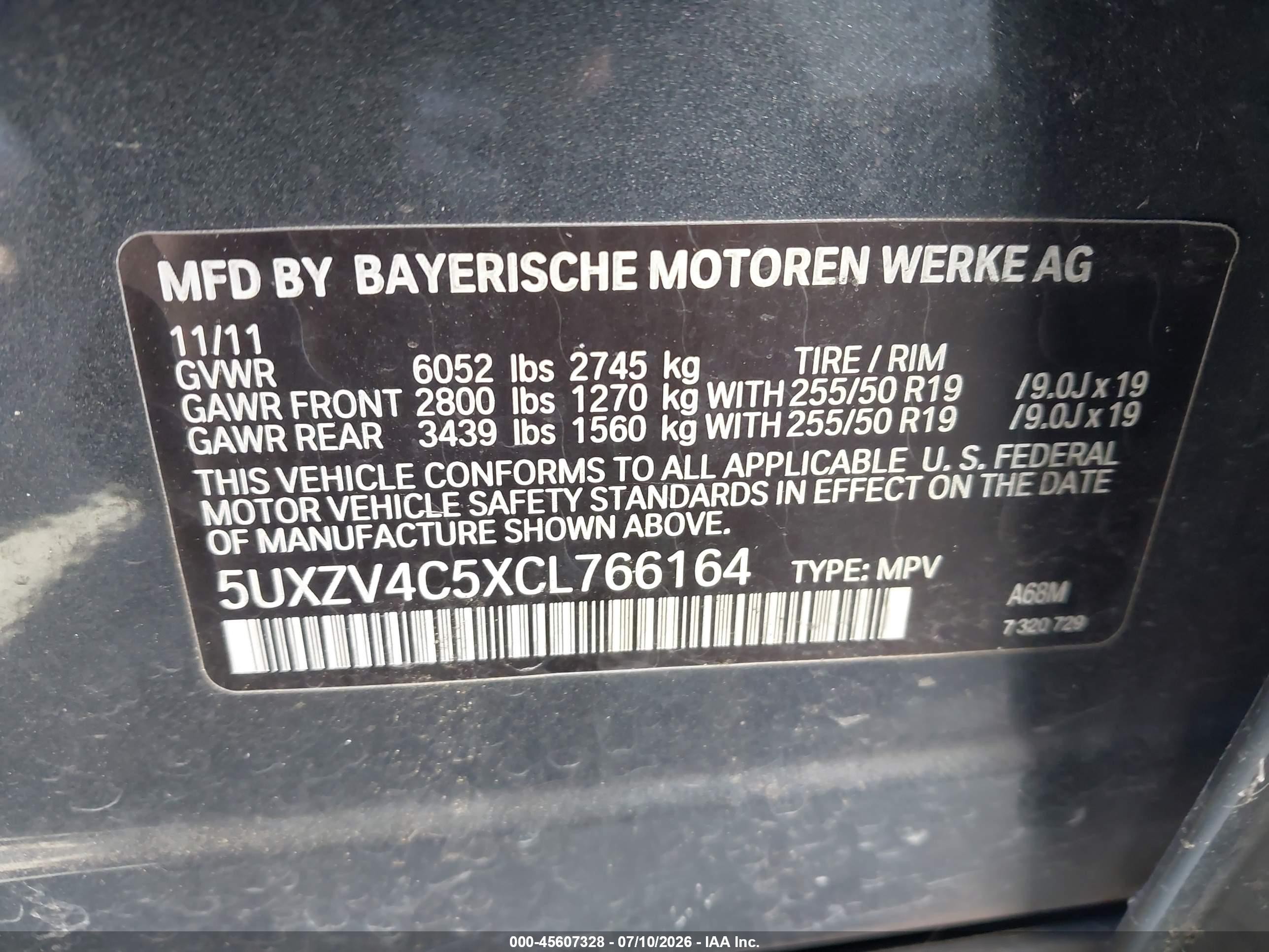 2012 Bmw X5 Xdrive35i/xdrive35i Premium/xdrive35i Sport Activity Black vin: 5UXZV4C5XCL766164