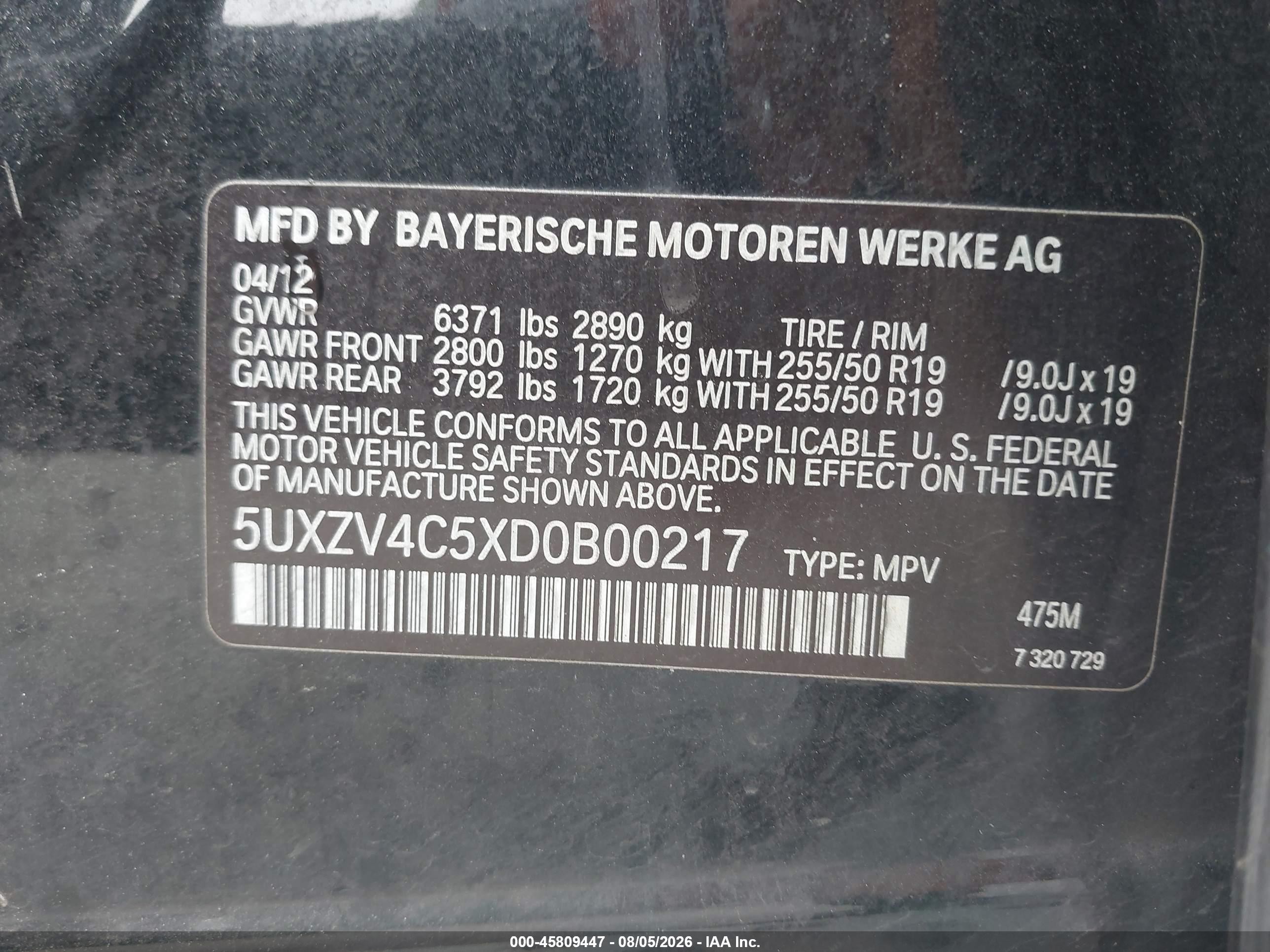 2013 Bmw X5 Xdrive35i/xdrive35i Premium/xdrive35i Sport Activity Black vin: 5UXZV4C5XD0B00217