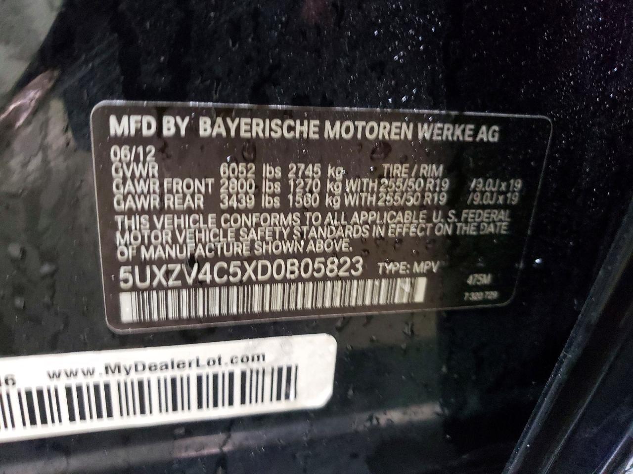 2013 Bmw X5 Xdrive35i Black vin: 5UXZV4C5XD0B05823