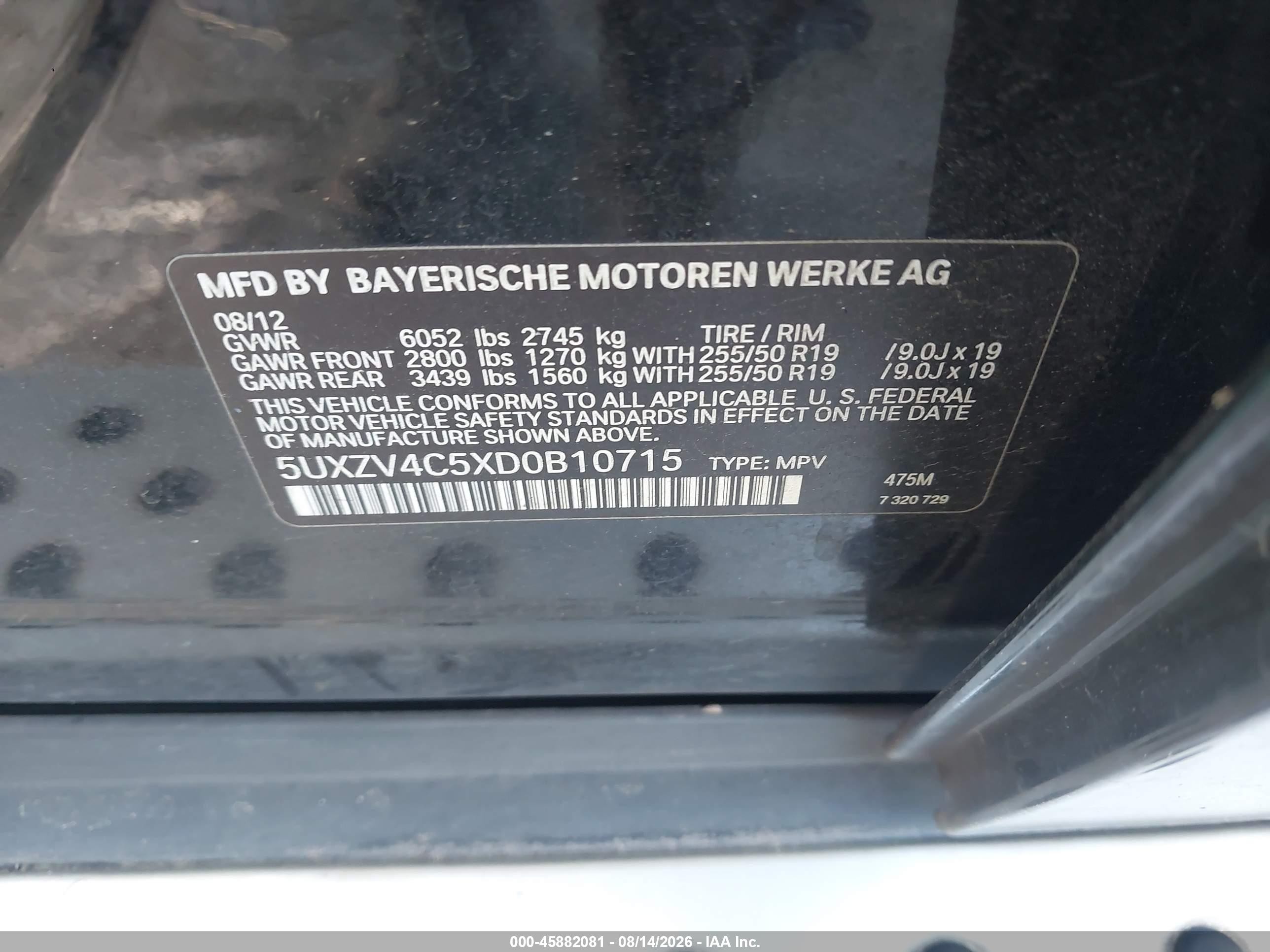 2013 Bmw X5 Xdrive35i/xdrive35i Premium/xdrive35i Sport Activity Black vin: 5UXZV4C5XD0B10715