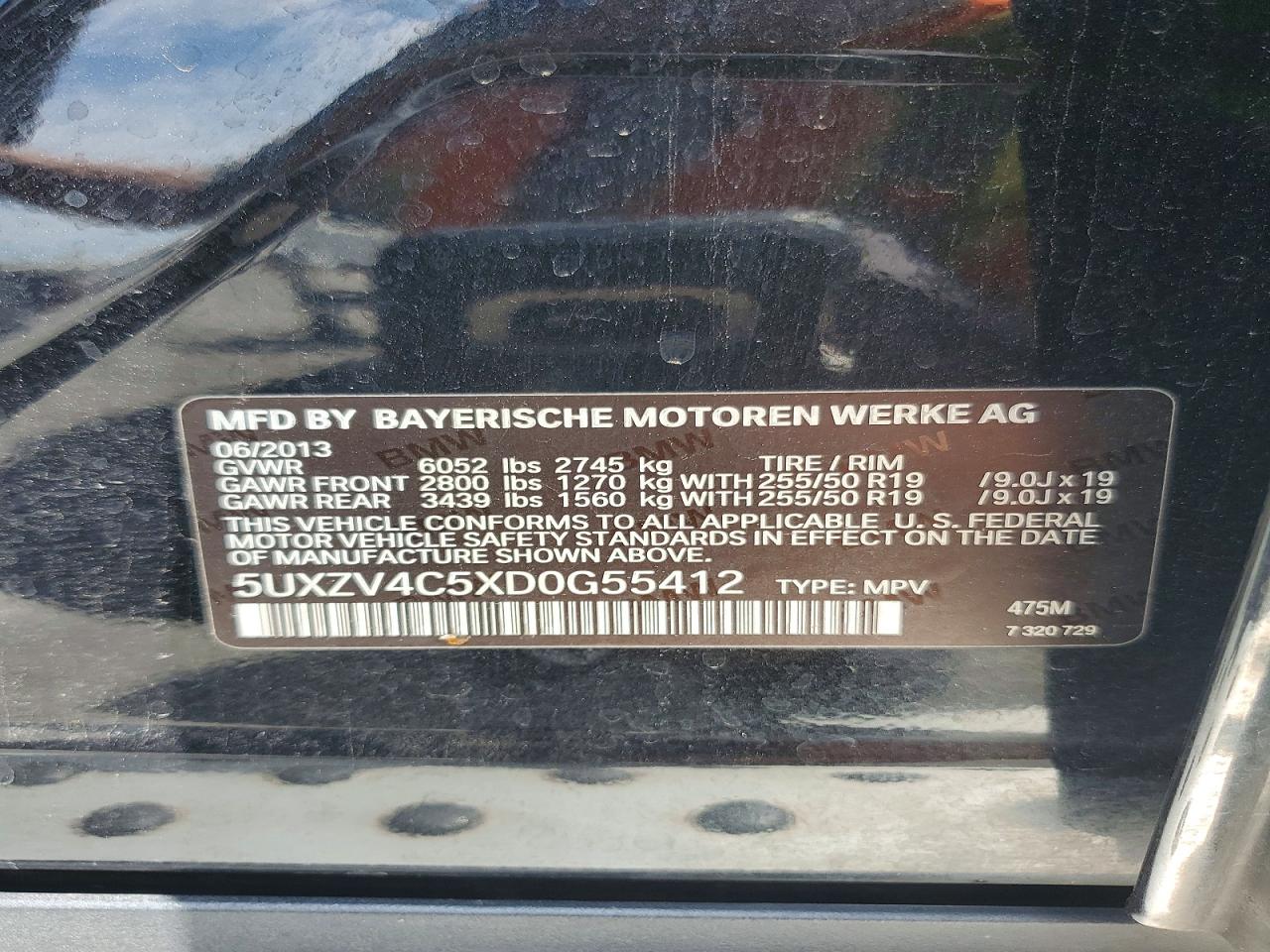 2013 Bmw X5 Xdrive35i Black vin: 5UXZV4C5XD0G55412