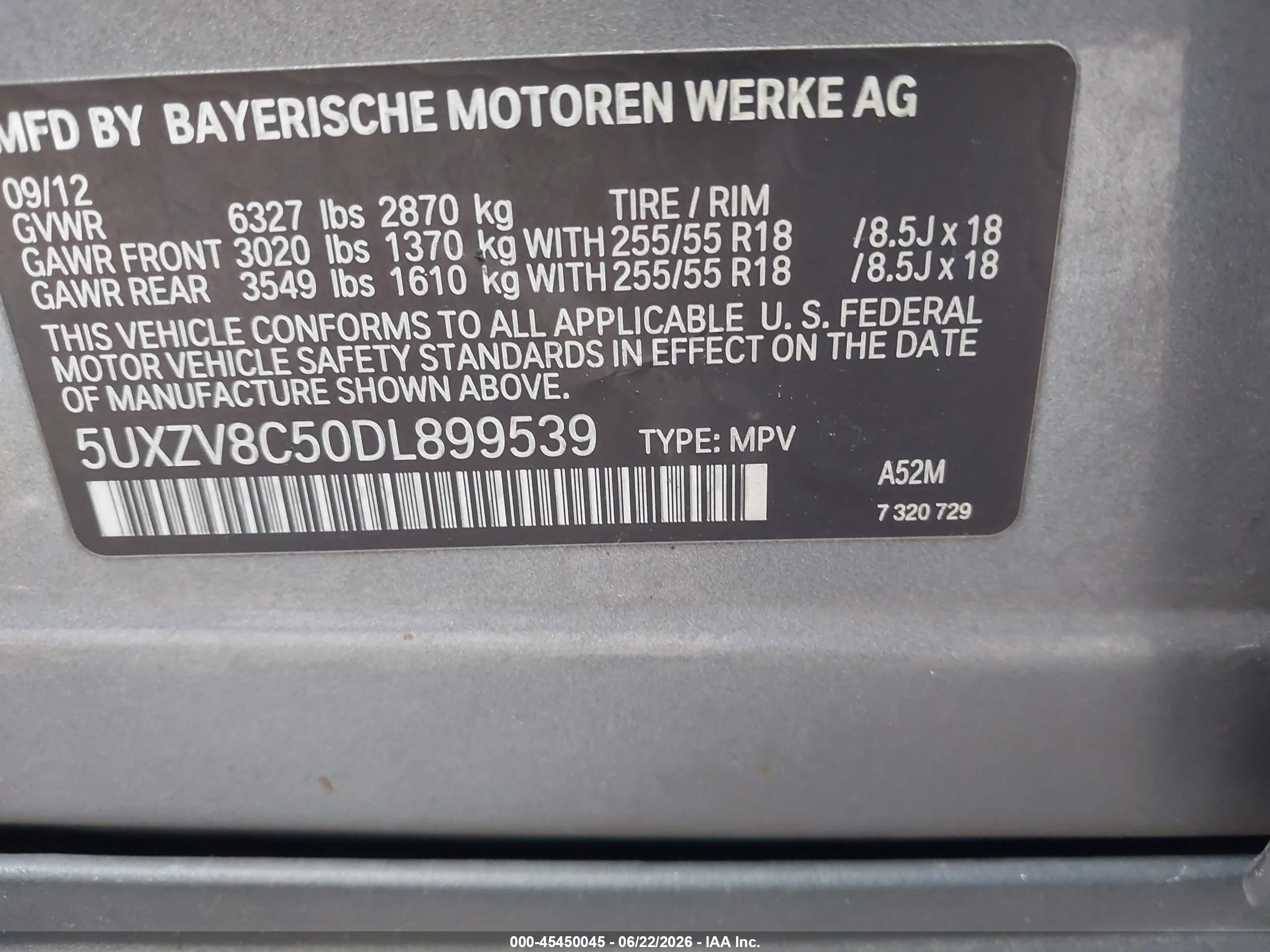 2013 Bmw X5 Xdrive50i Gray vin: 5UXZV8C50DL899539