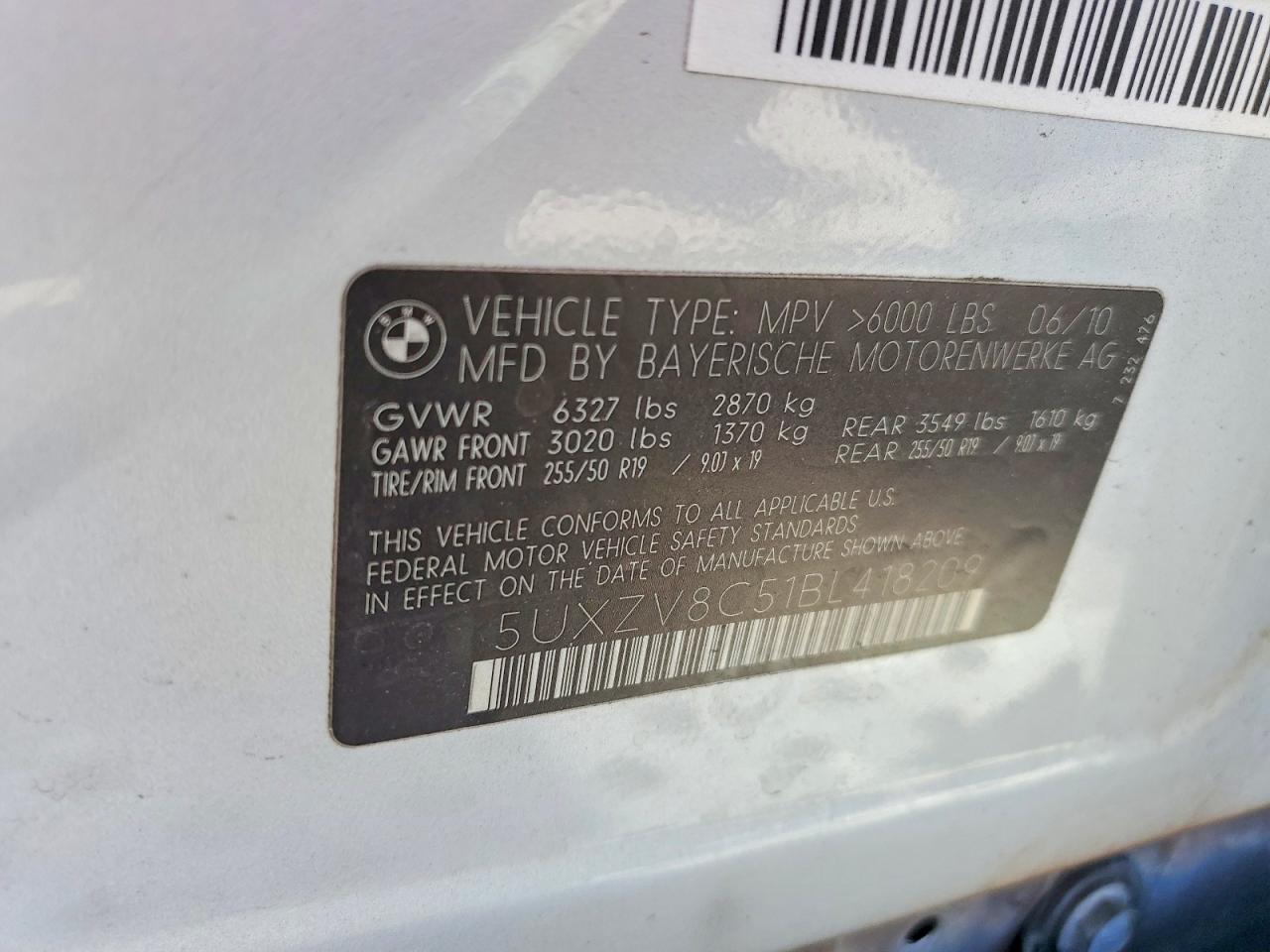 2011 Bmw X5 Xdrive50i Серебряный vin: 5UXZV8C51BL418209