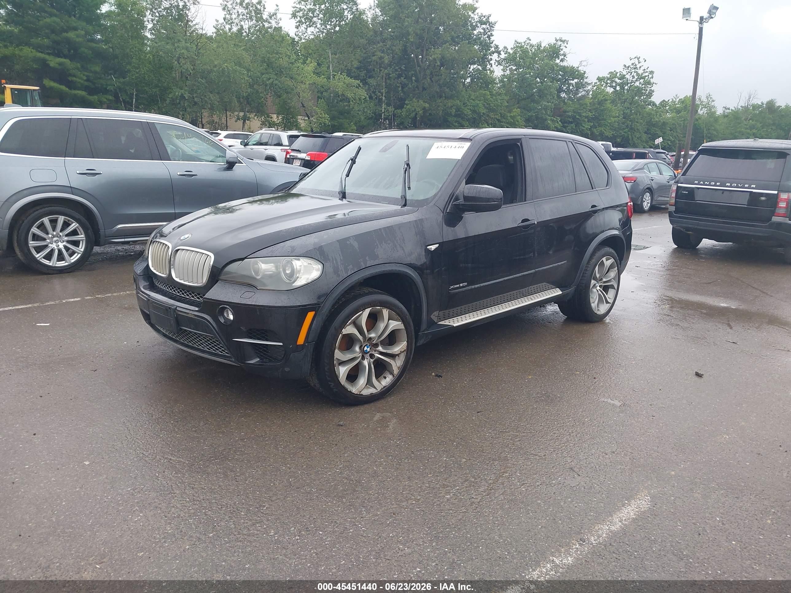 2011 Bmw X5 Xdrive50i Black vin: 5UXZV8C53BL418728